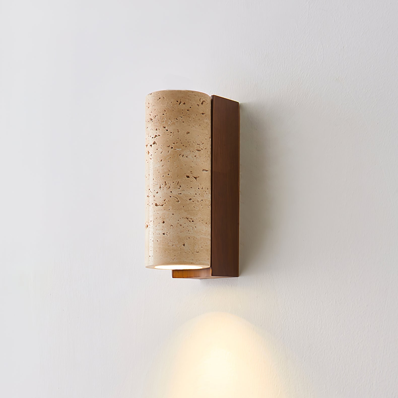 Blynis Cylindrical Travertine Wall Light-Neutral Decor