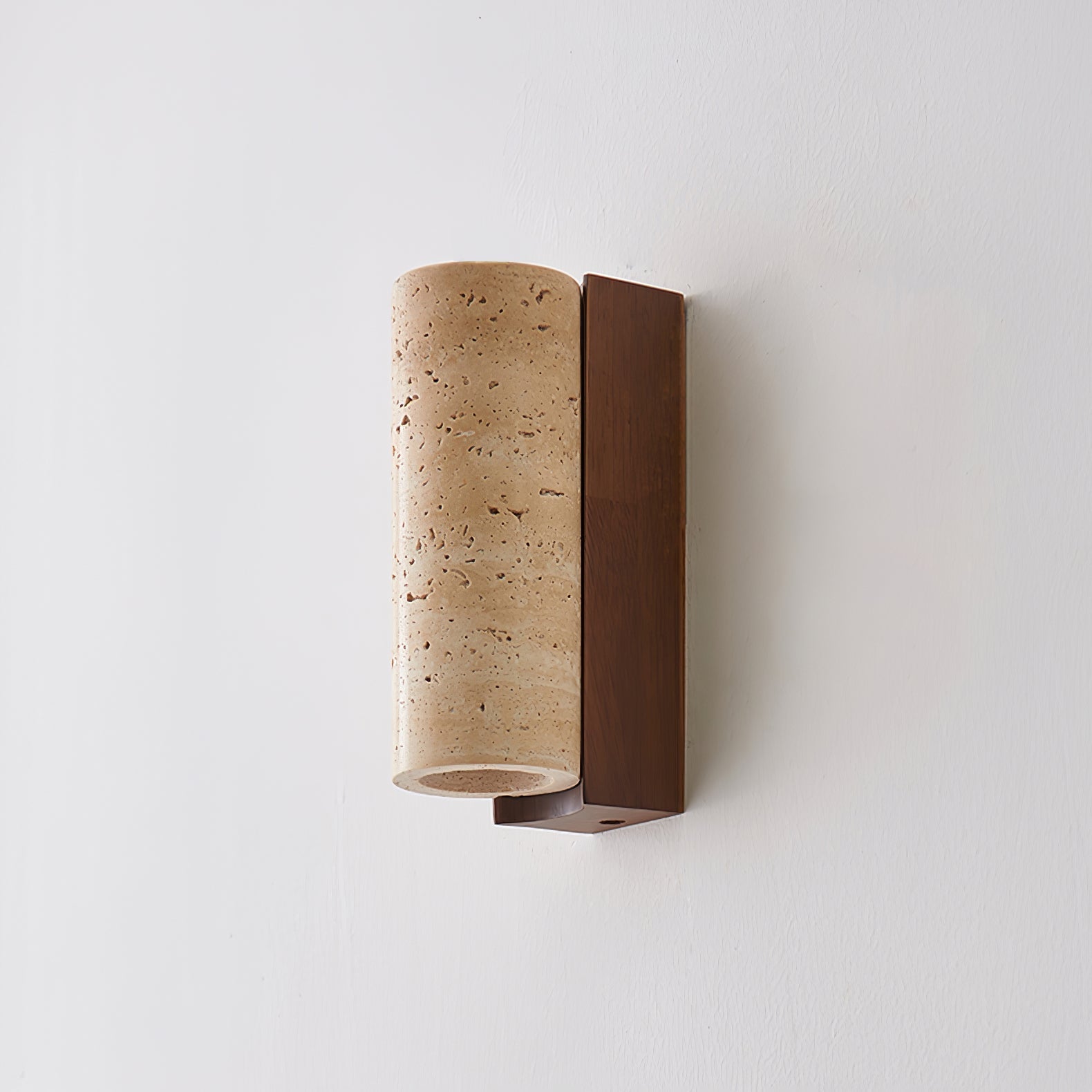 Blynis Cylindrical Travertine Wall Light-Neutral Decor