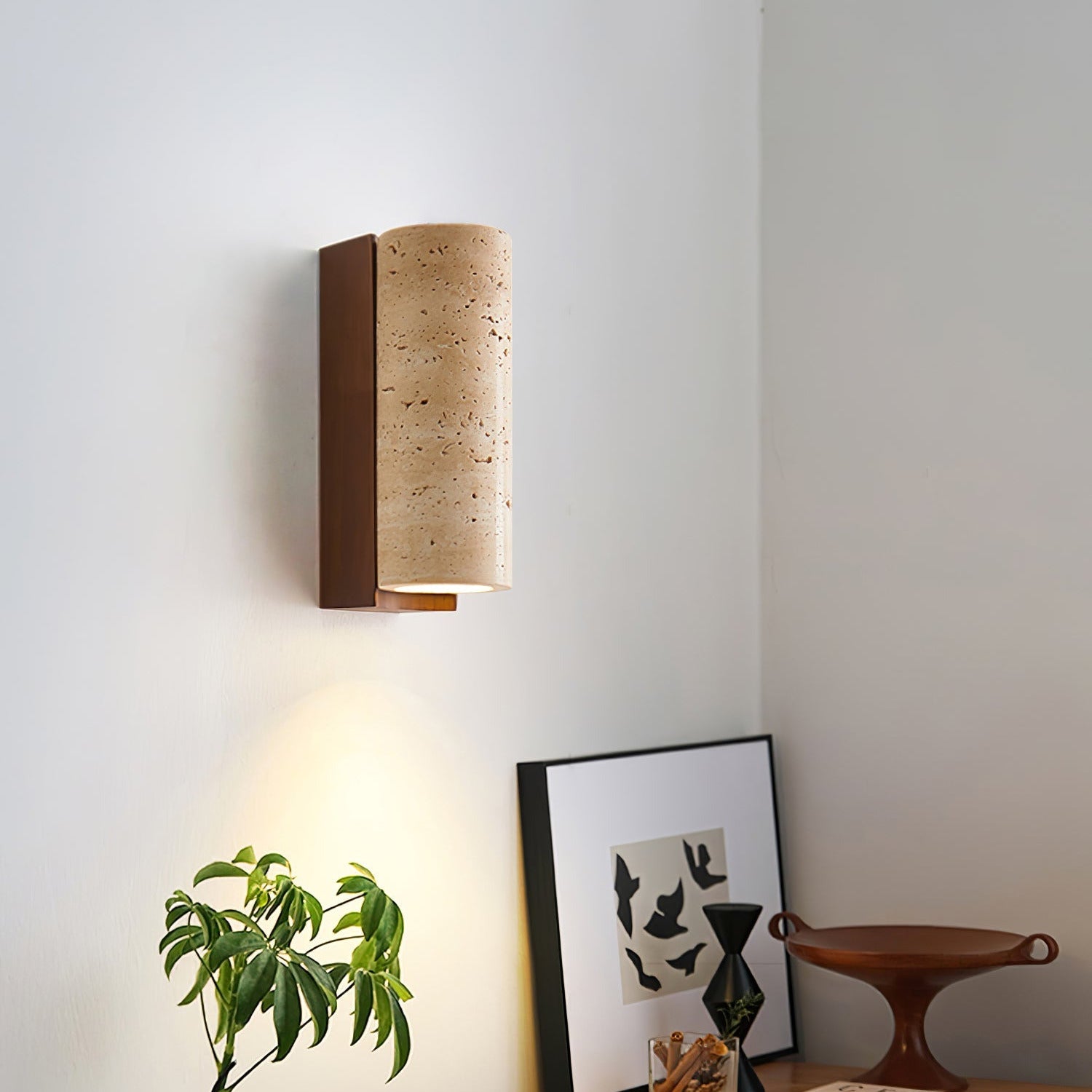 Nula Natural Travertine Wall Lamp - Neutralighting