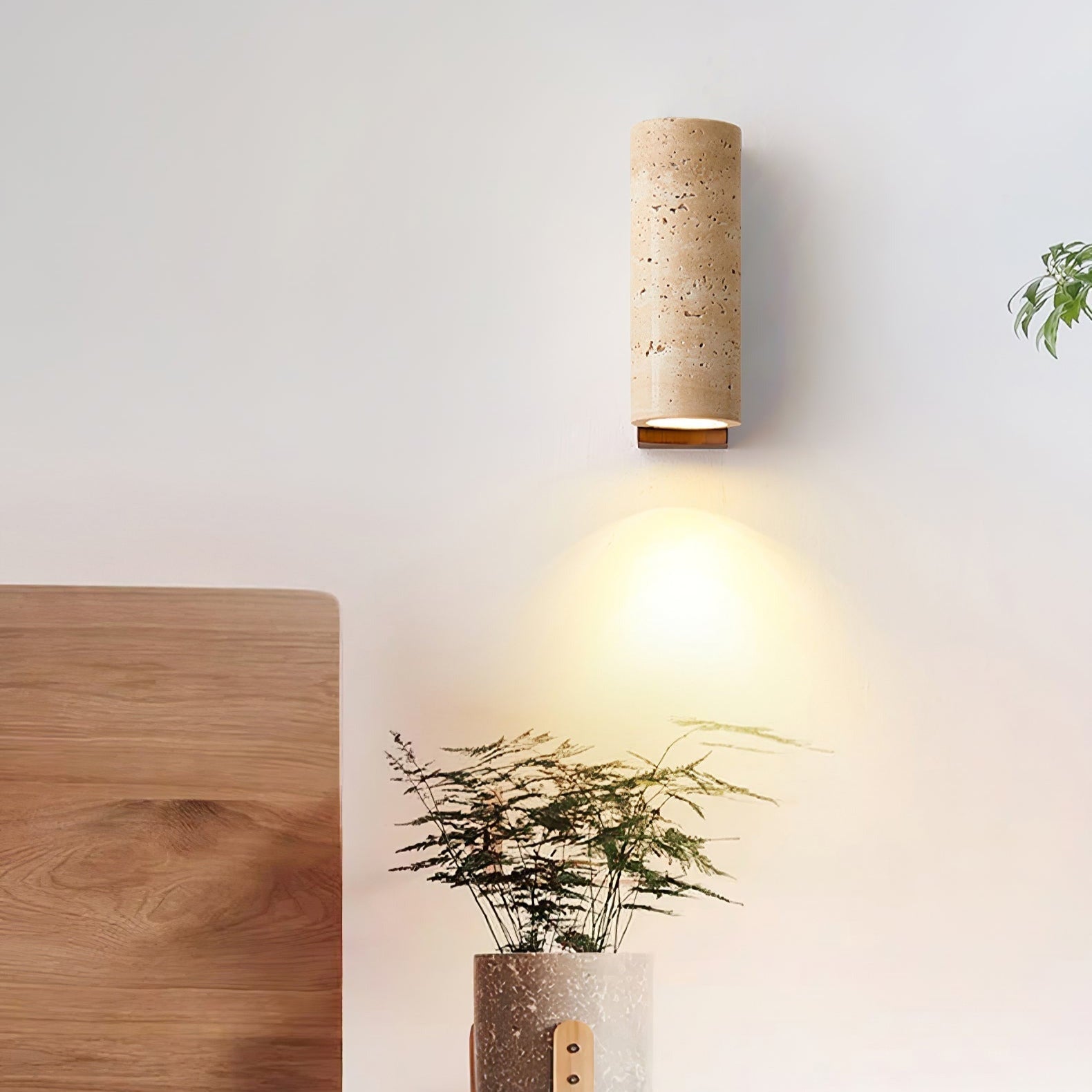 Nula Natural Travertine Wall Lamp - Neutralighting