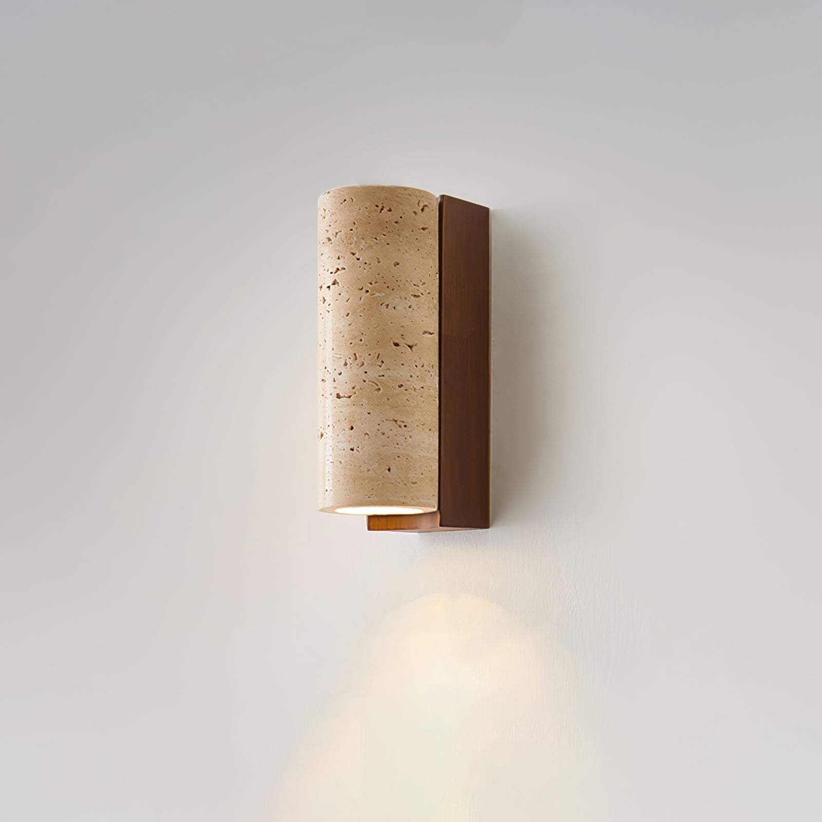 Blynis Cylindrical Travertine Wall Light-Neutral Decor