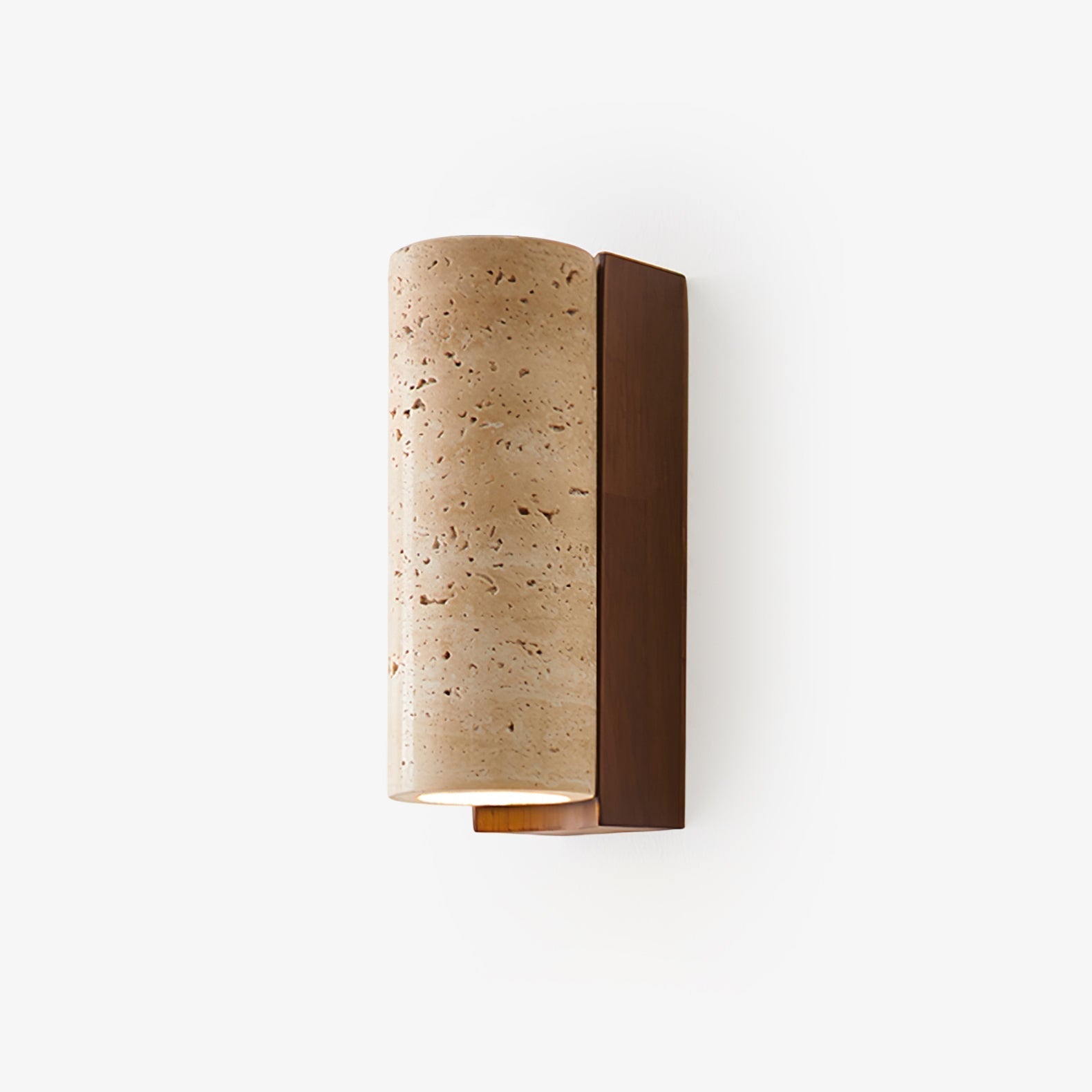 Blynis Cylindrical Travertine Wall Light-Neutral Decor