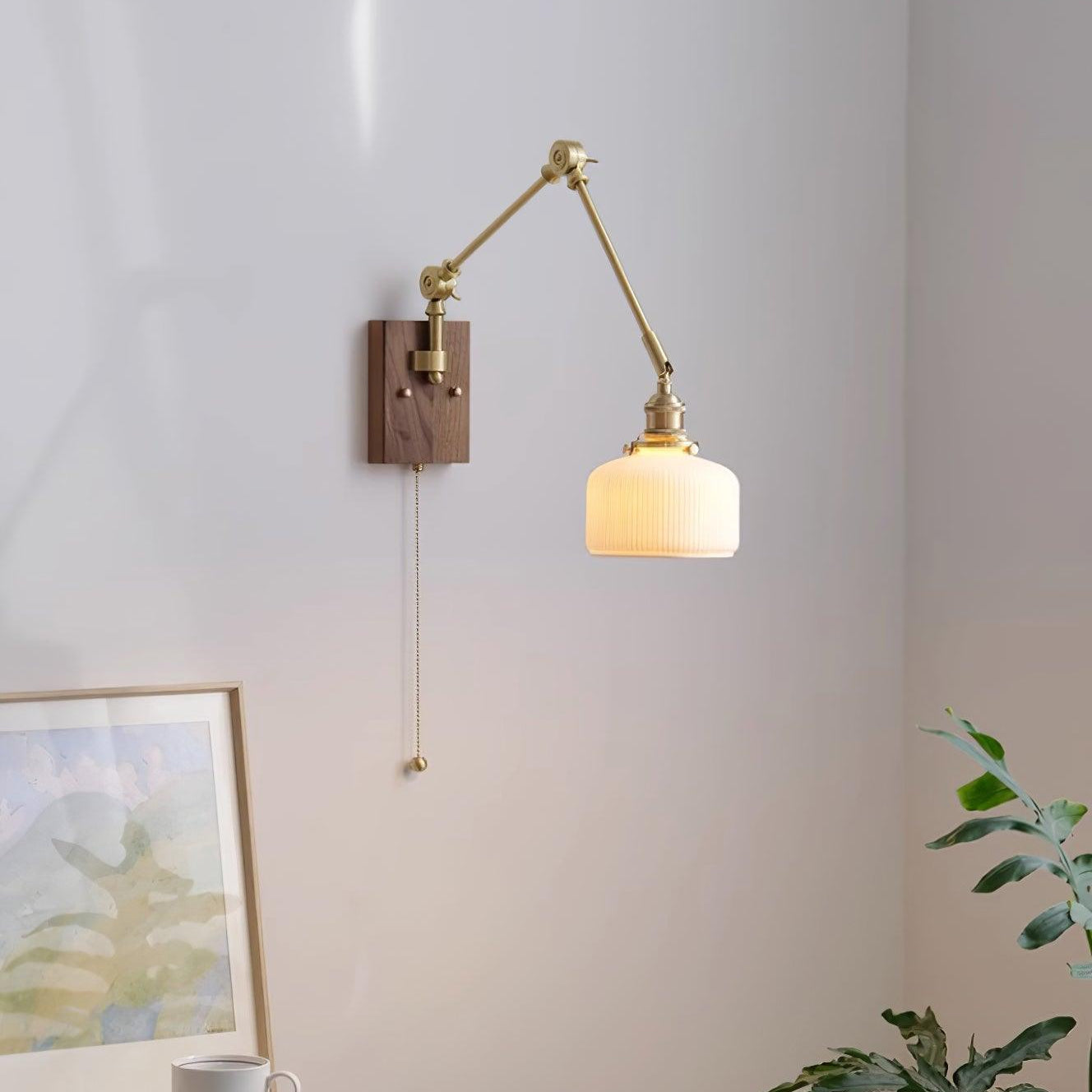 Brione Vintage Adjustable  Swing Arm Wall Lamp