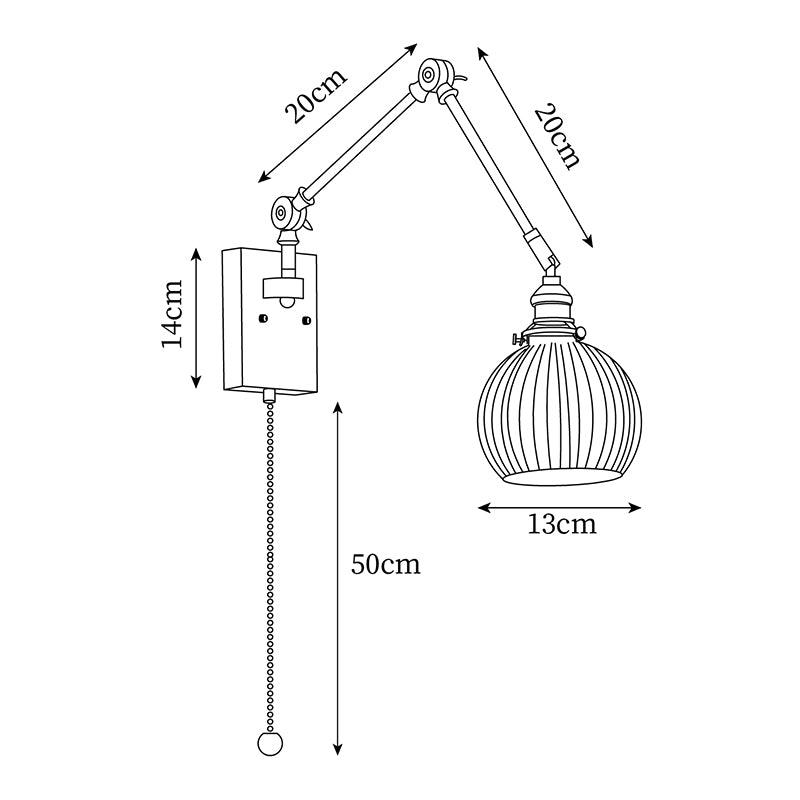 Vetra Vintage Adjustable Swing Arm Wall Lamp-Neutral Decor
