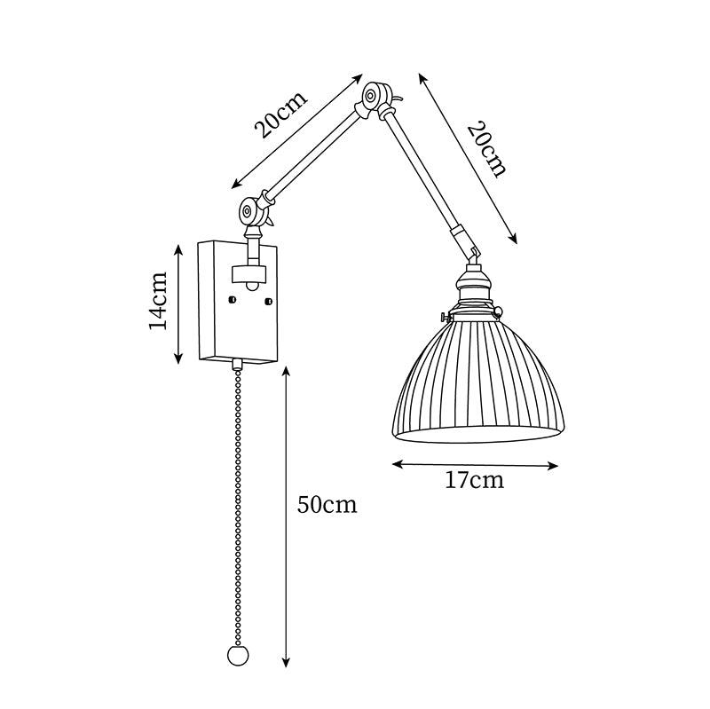Vetra Vintage Adjustable Swing Arm Wall Lamp-Neutral Decor