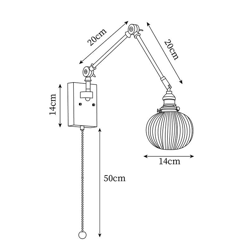 Vetra Vintage Adjustable Swing Arm Wall Lamp-Neutral Decor