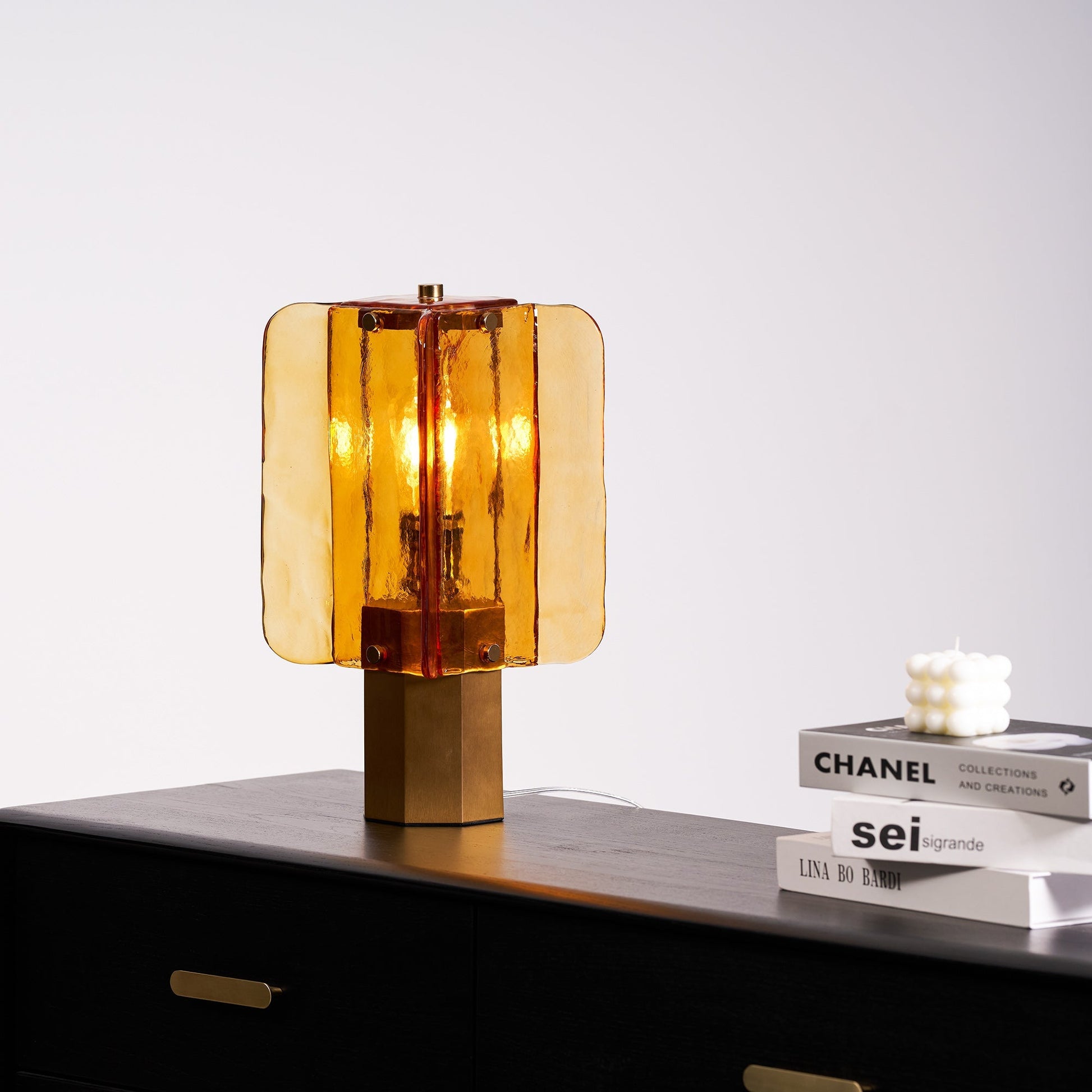 Yentix Glass Table Lamp-Neutral Decor
