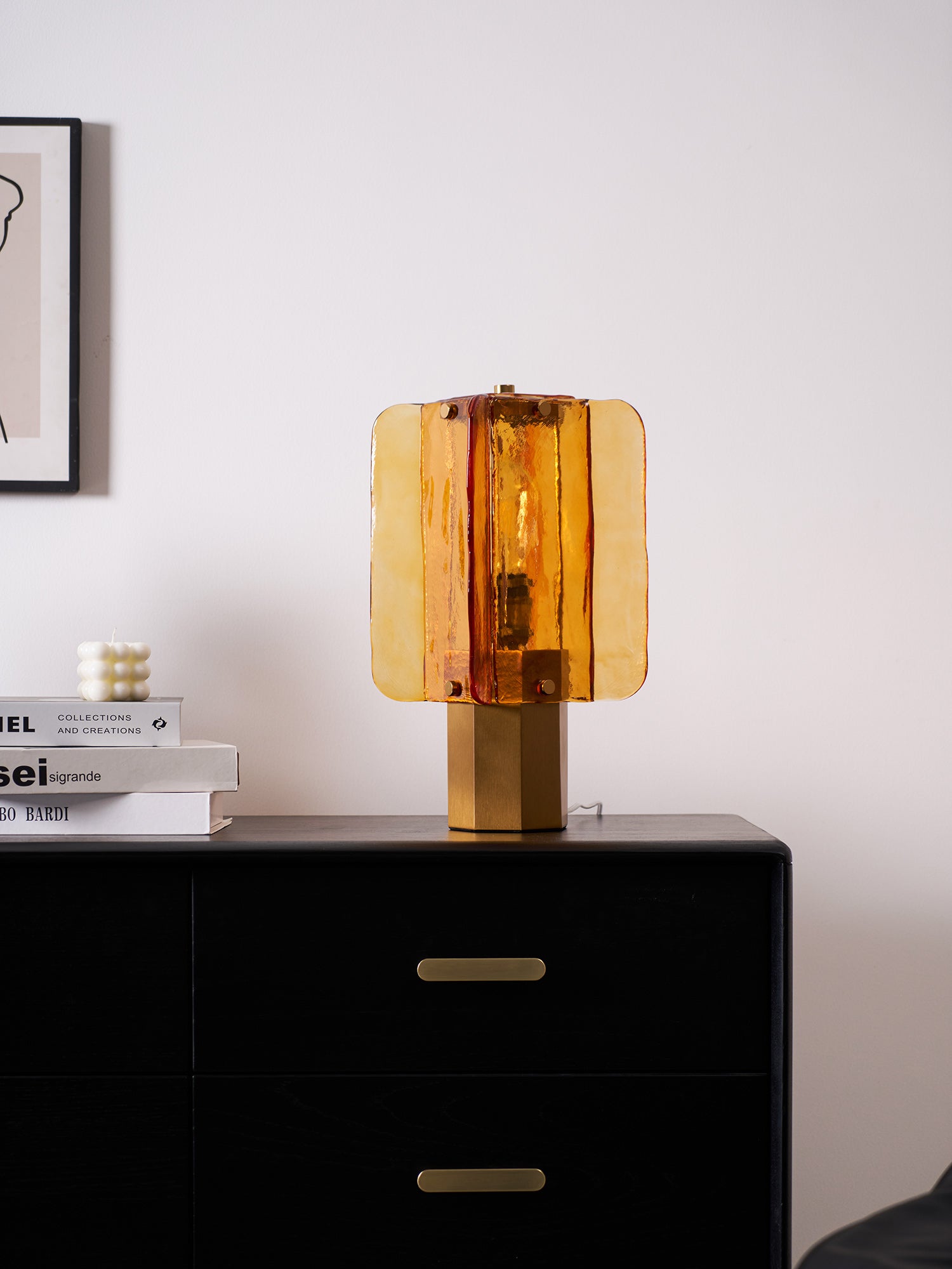 Yentix Glass Table Lamp-Neutral Decor