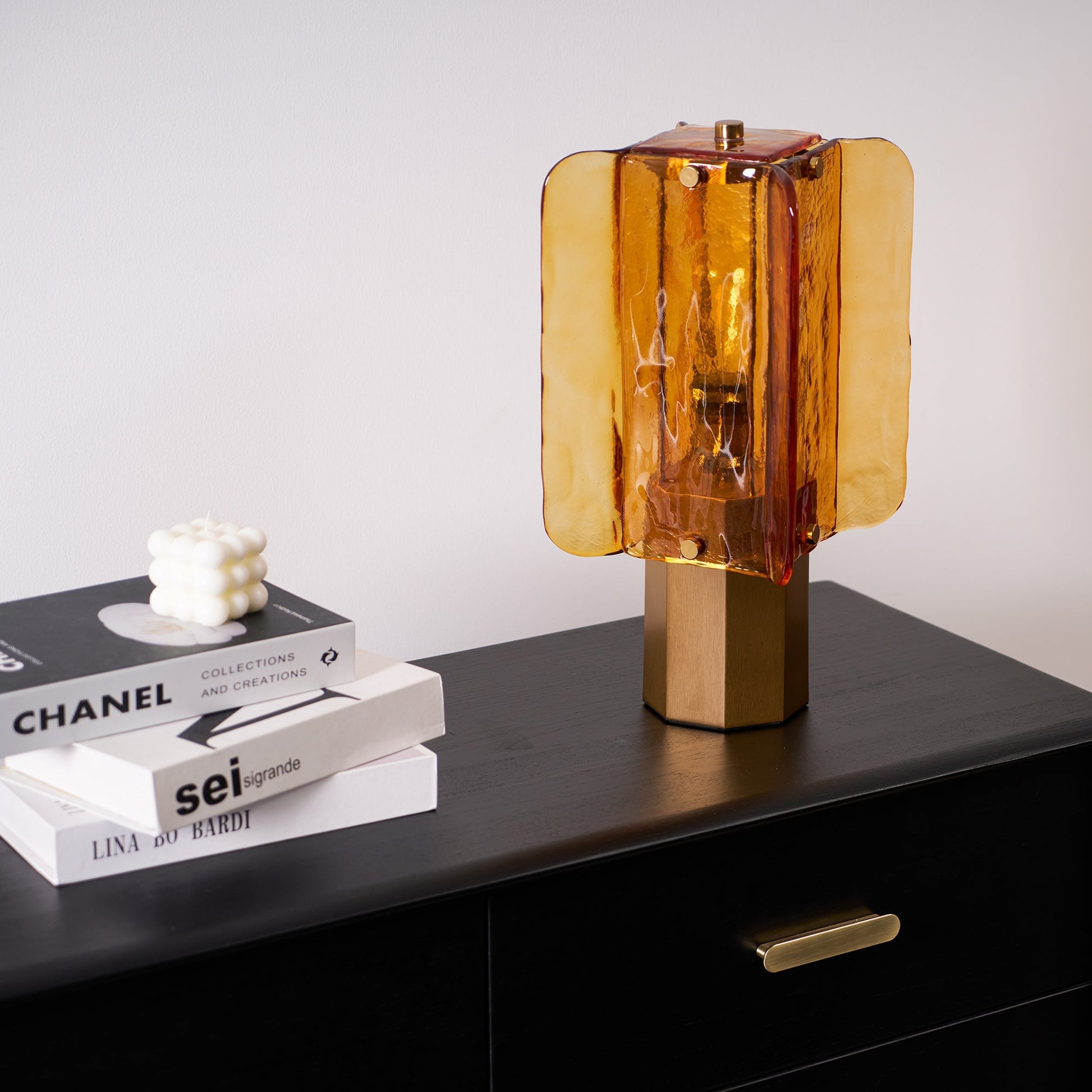 Yentix Glass Table Lamp-Neutral Decor