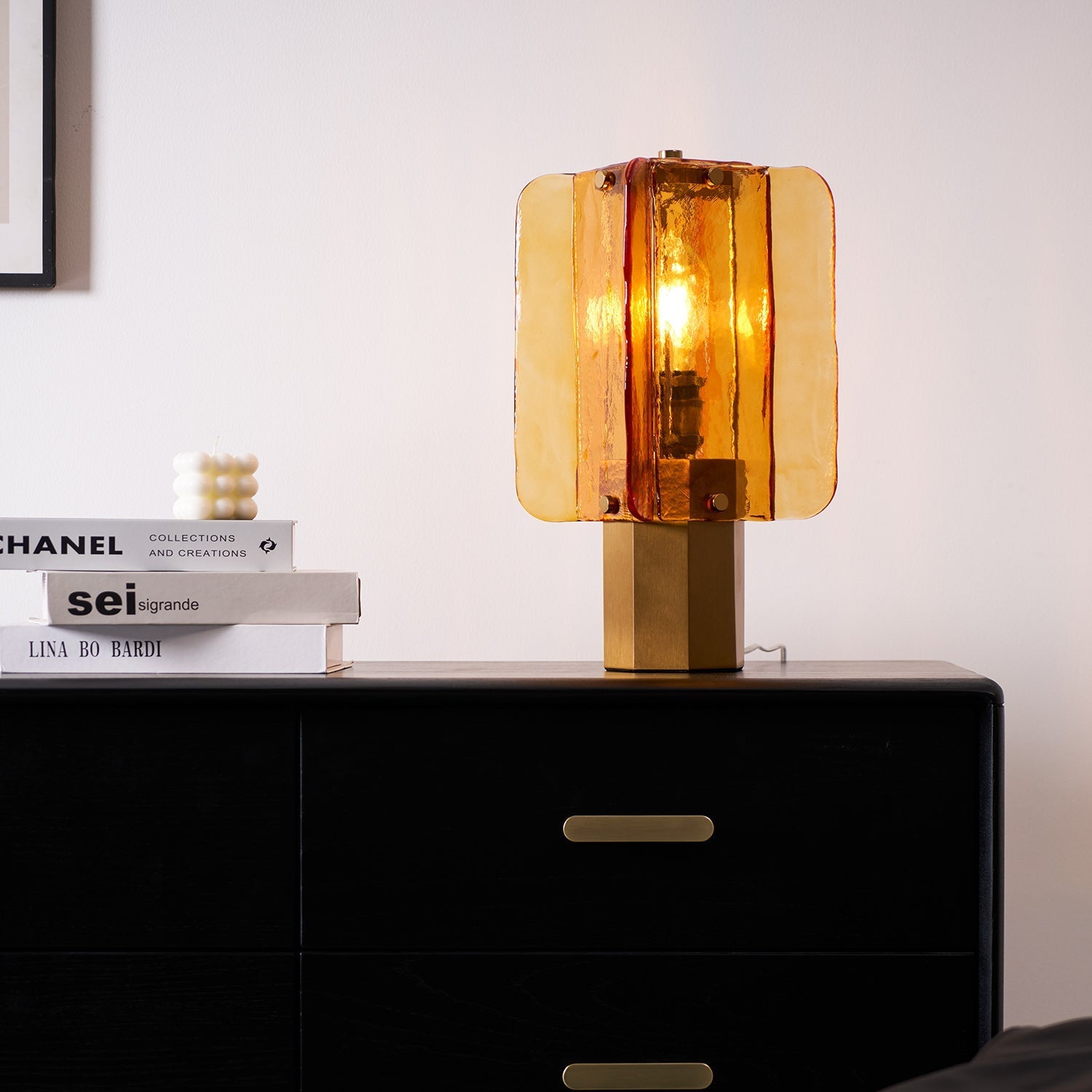 Yentix Glass Table Lamp-Neutral Decor