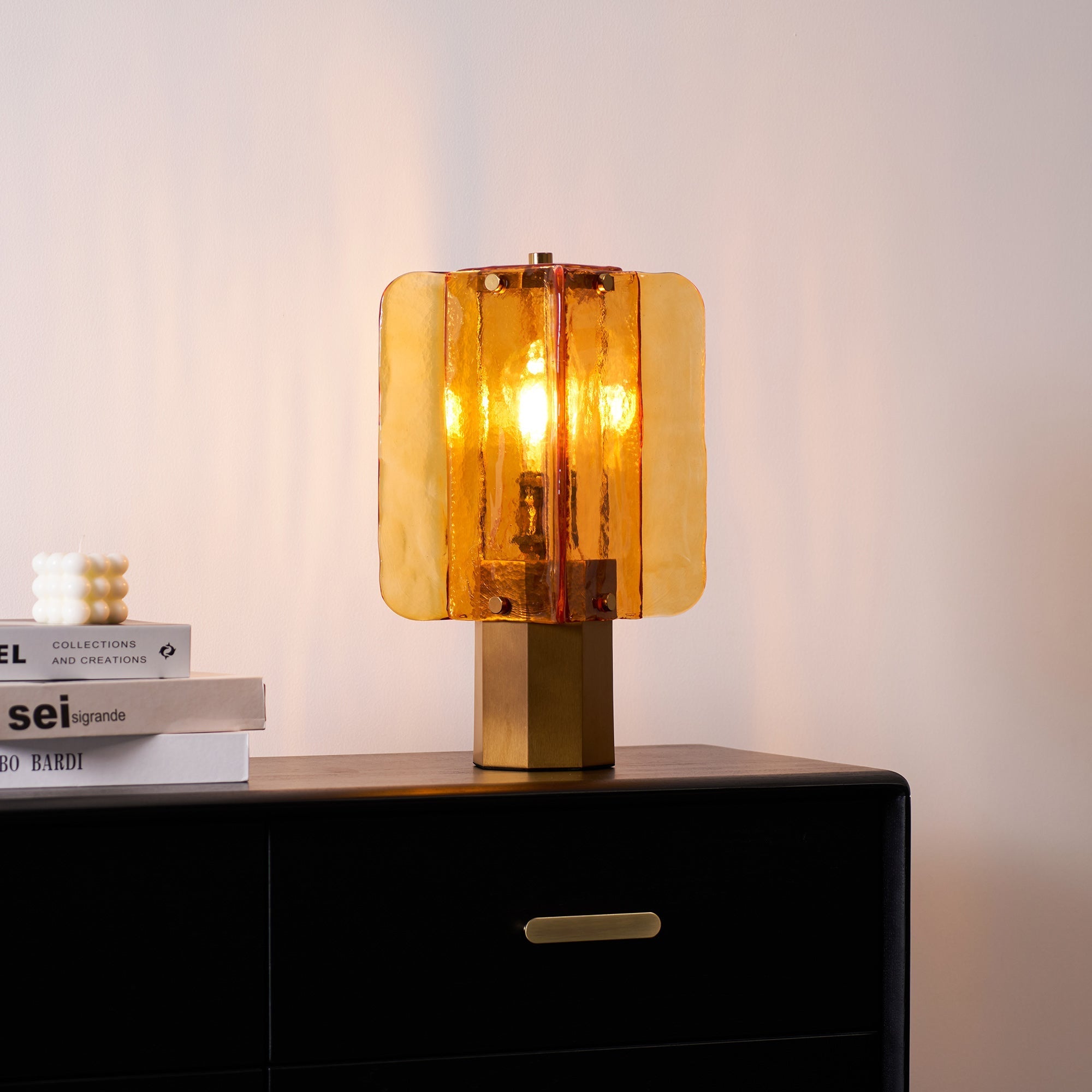 Yentix Glass Table Lamp-Neutral Decor