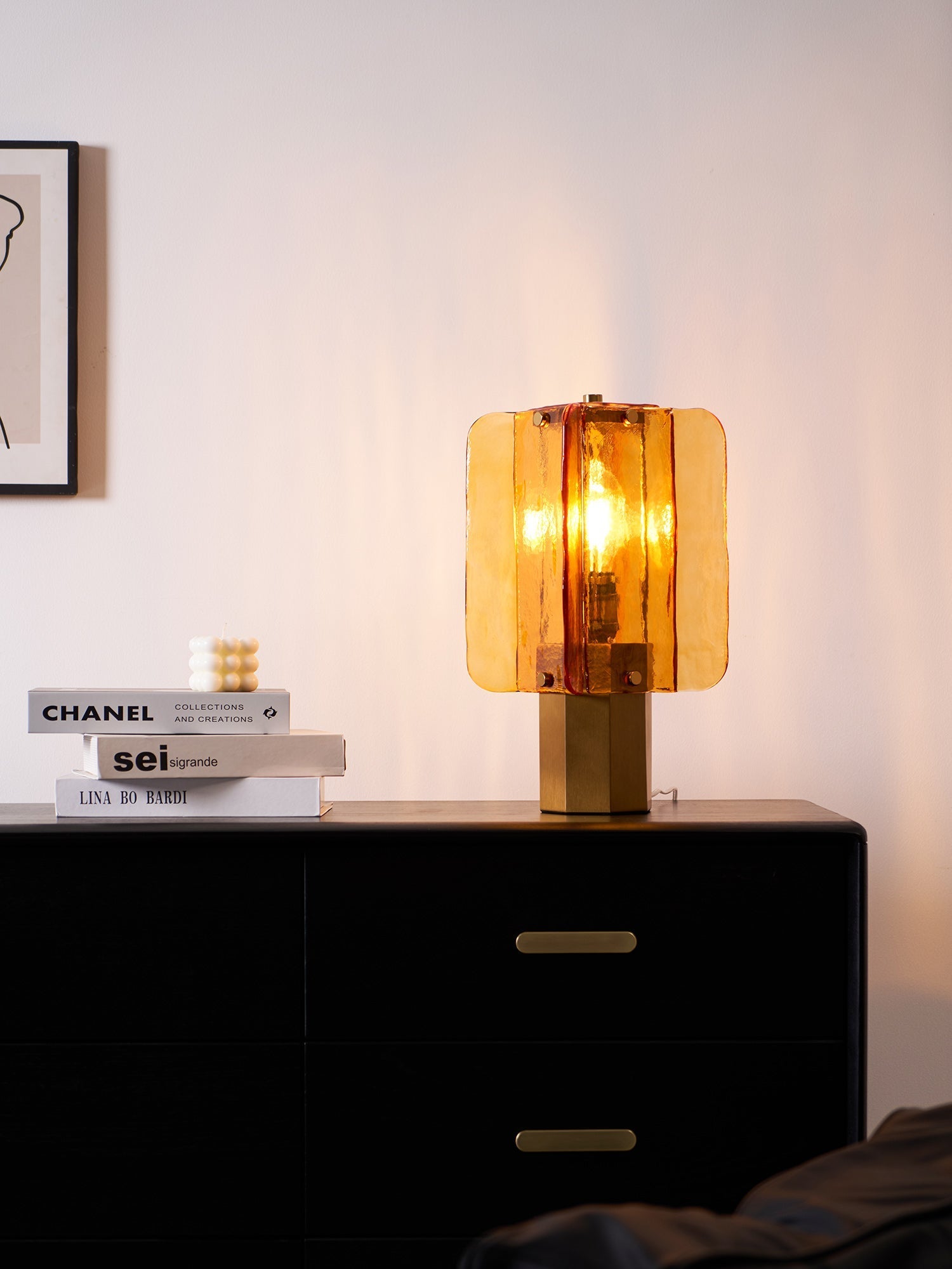 Yentix Glass Table Lamp-Neutral Decor