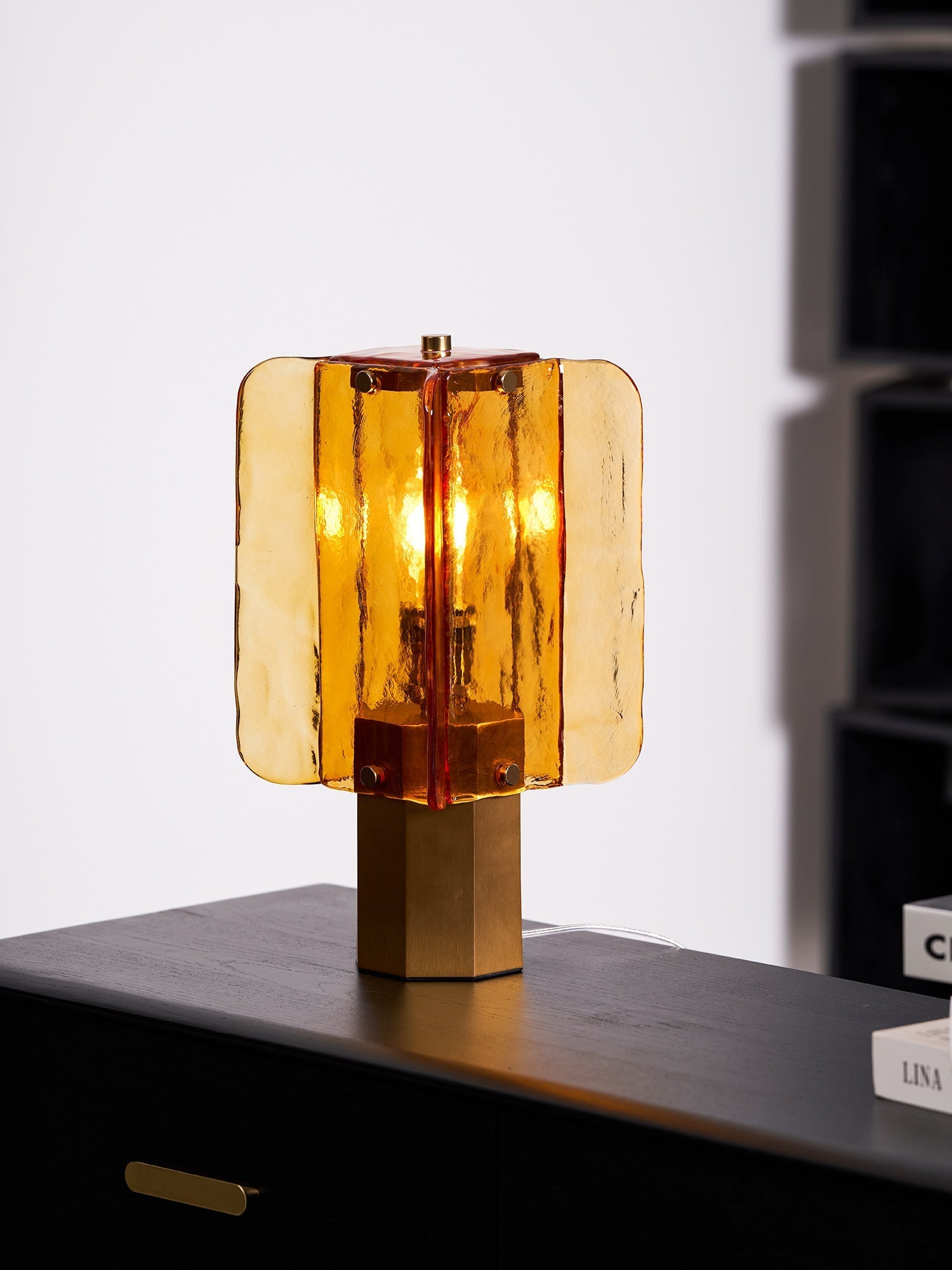 Yentix Glass Table Lamp-Neutral Decor