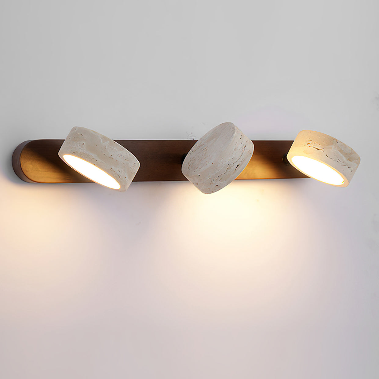 The lamp shown lit to demonstrate its light output.