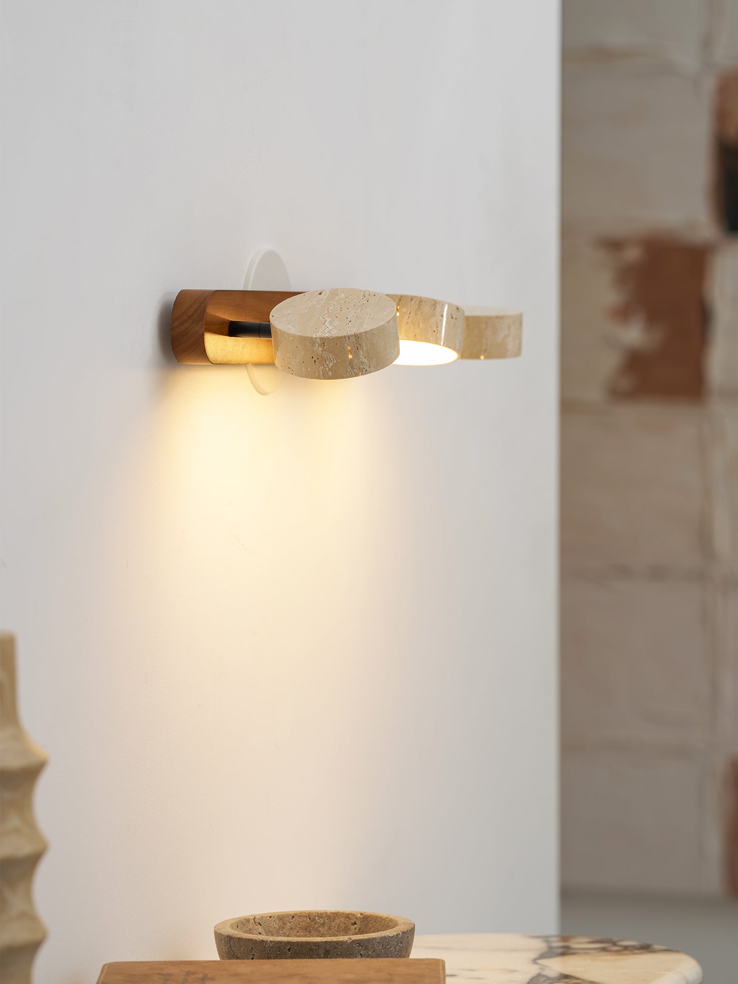 The 4-head lamp as a statement piece in a large entryway.
