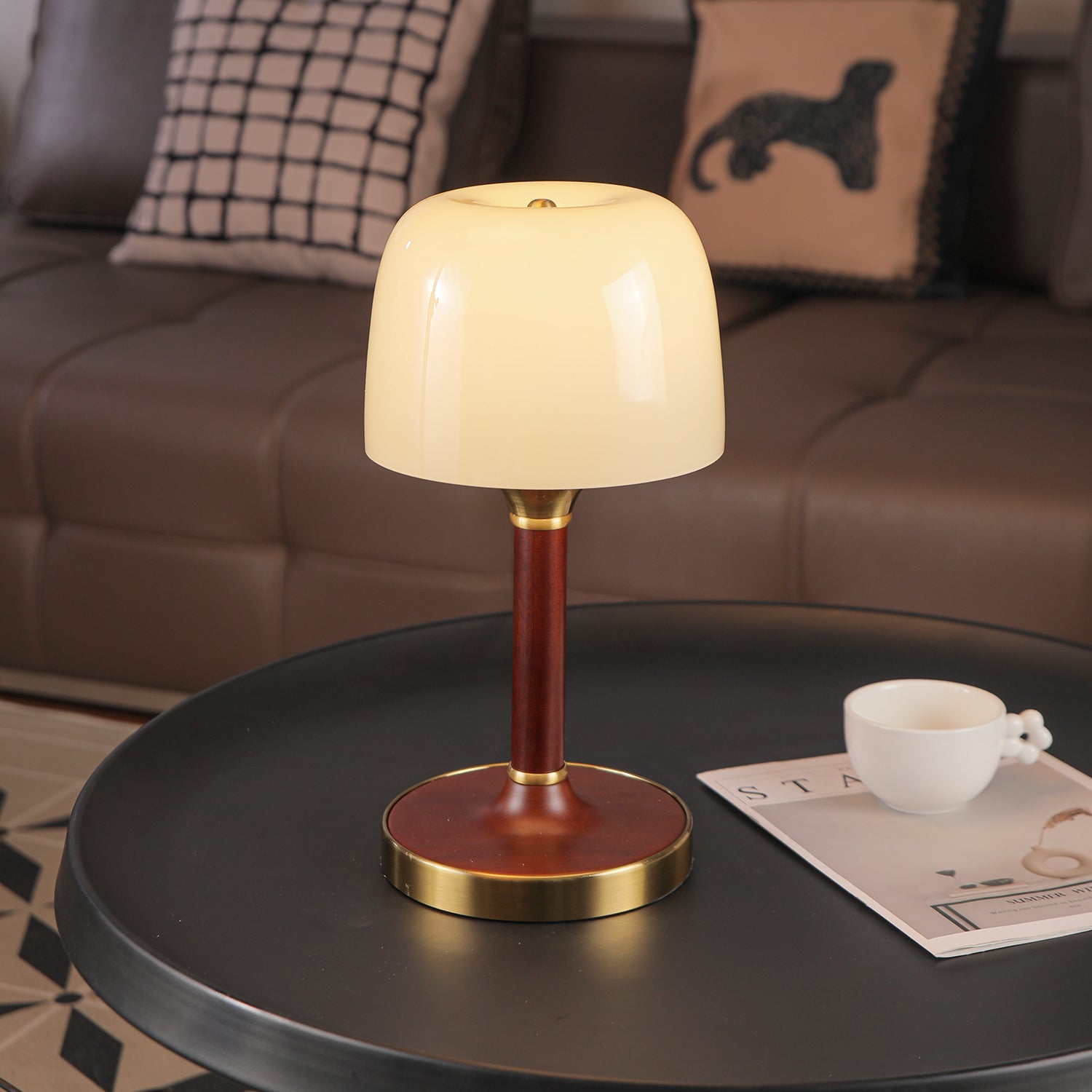 Cerlin Wood Retro Table Lamp-Neutral Decor