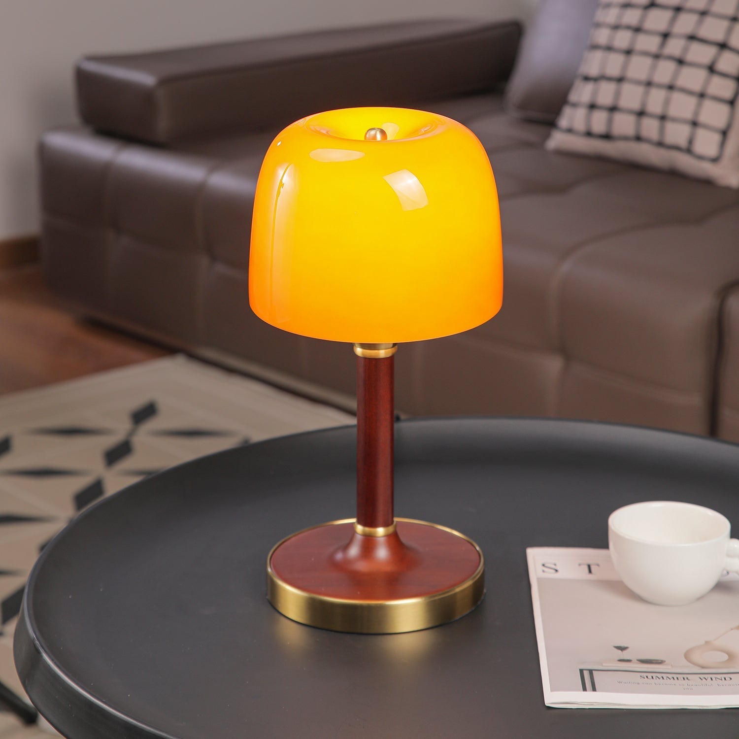 Cerlin Wood Retro Table Lamp-Neutral Decor