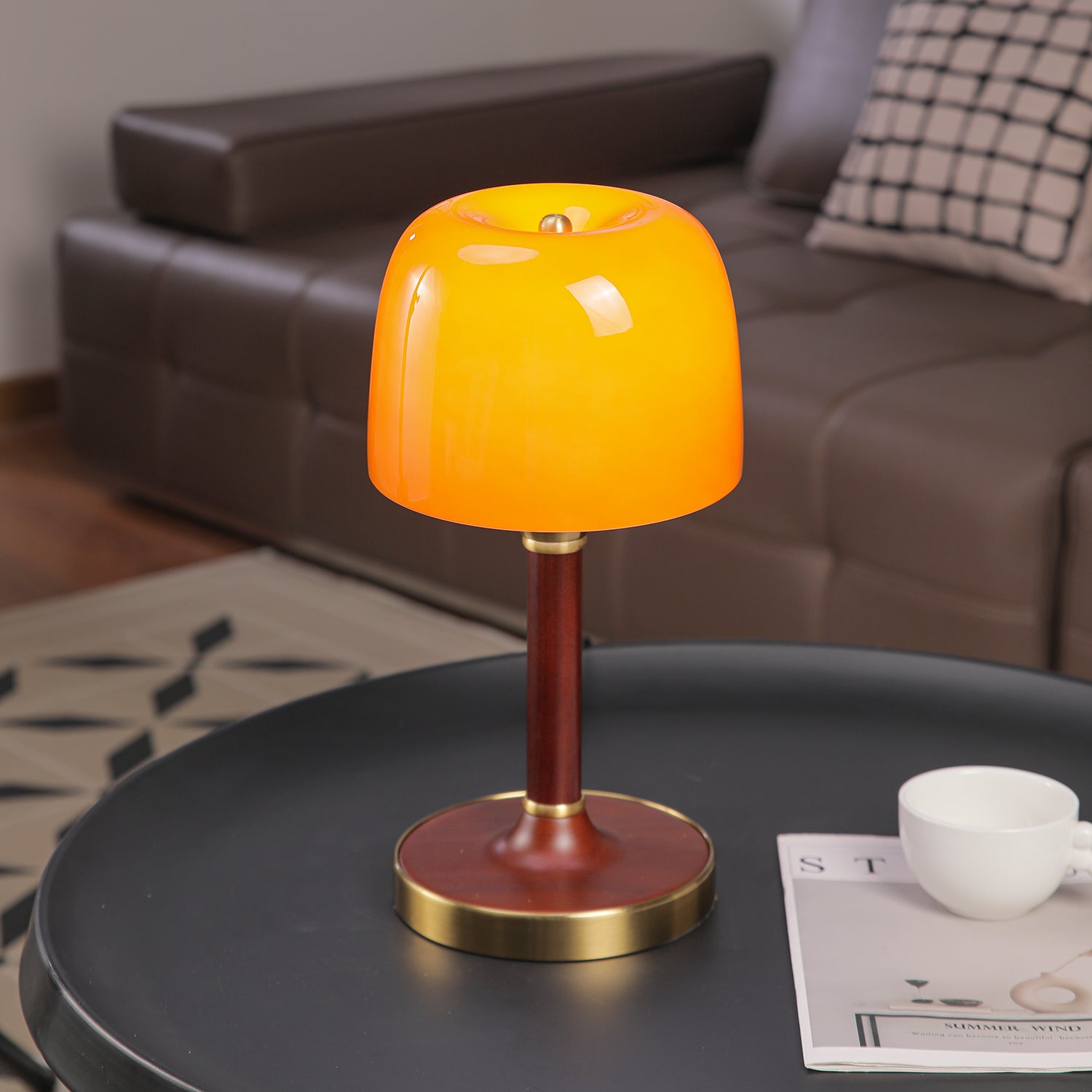 Cerlin Wood Retro Table Lamp-Neutral Decor