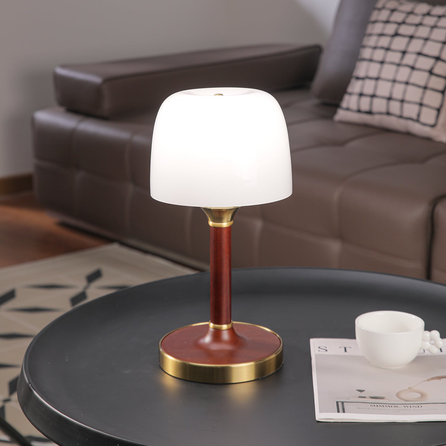Cerlin Wood Retro Table Lamp-Neutral Decor