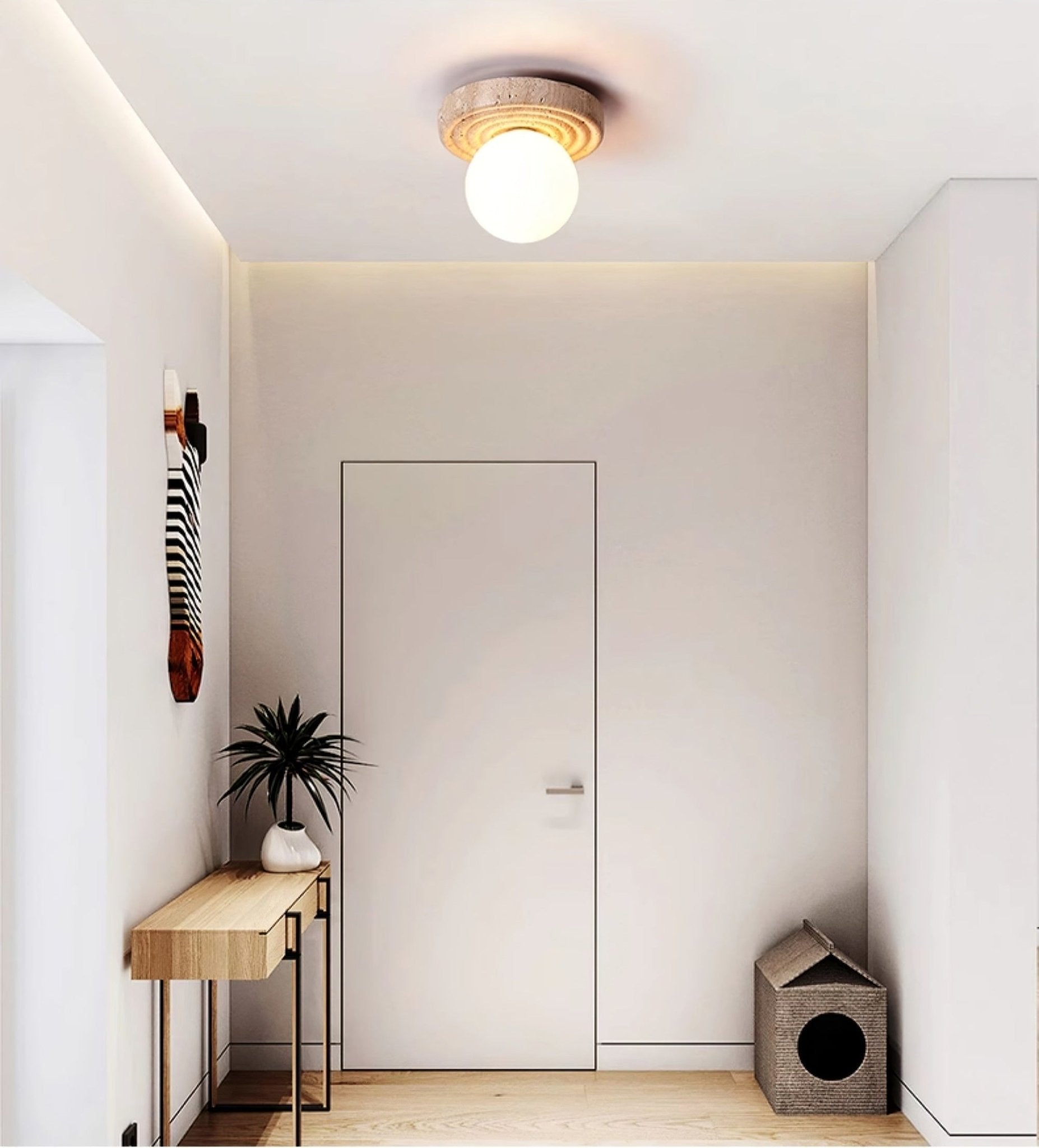 Carmen Travertine Ceiling Light-Neutral Decor