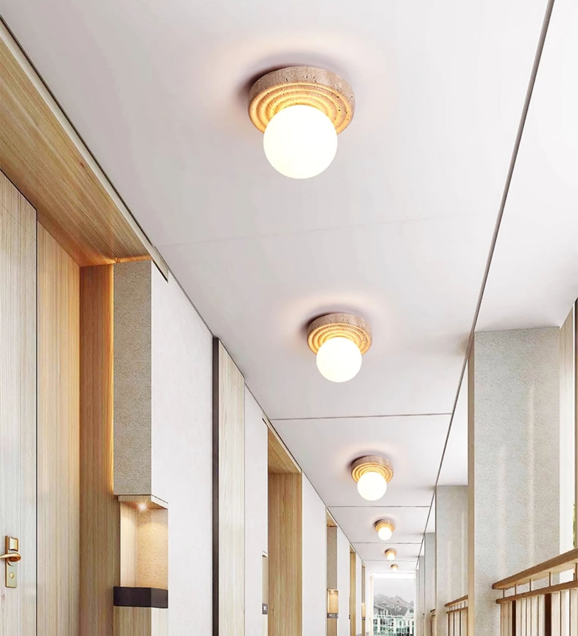 Carmen Travertine Ceiling Light-Neutral Decor