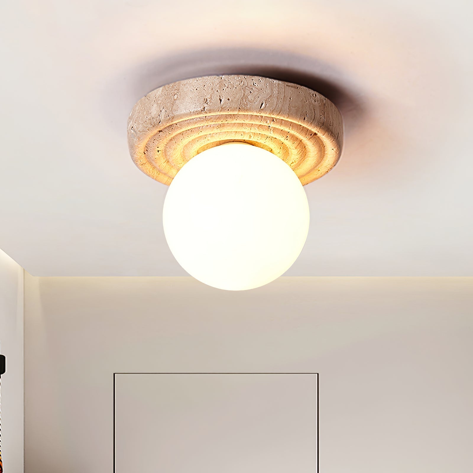 Carmen Travertine Ceiling Light-Neutral Decor