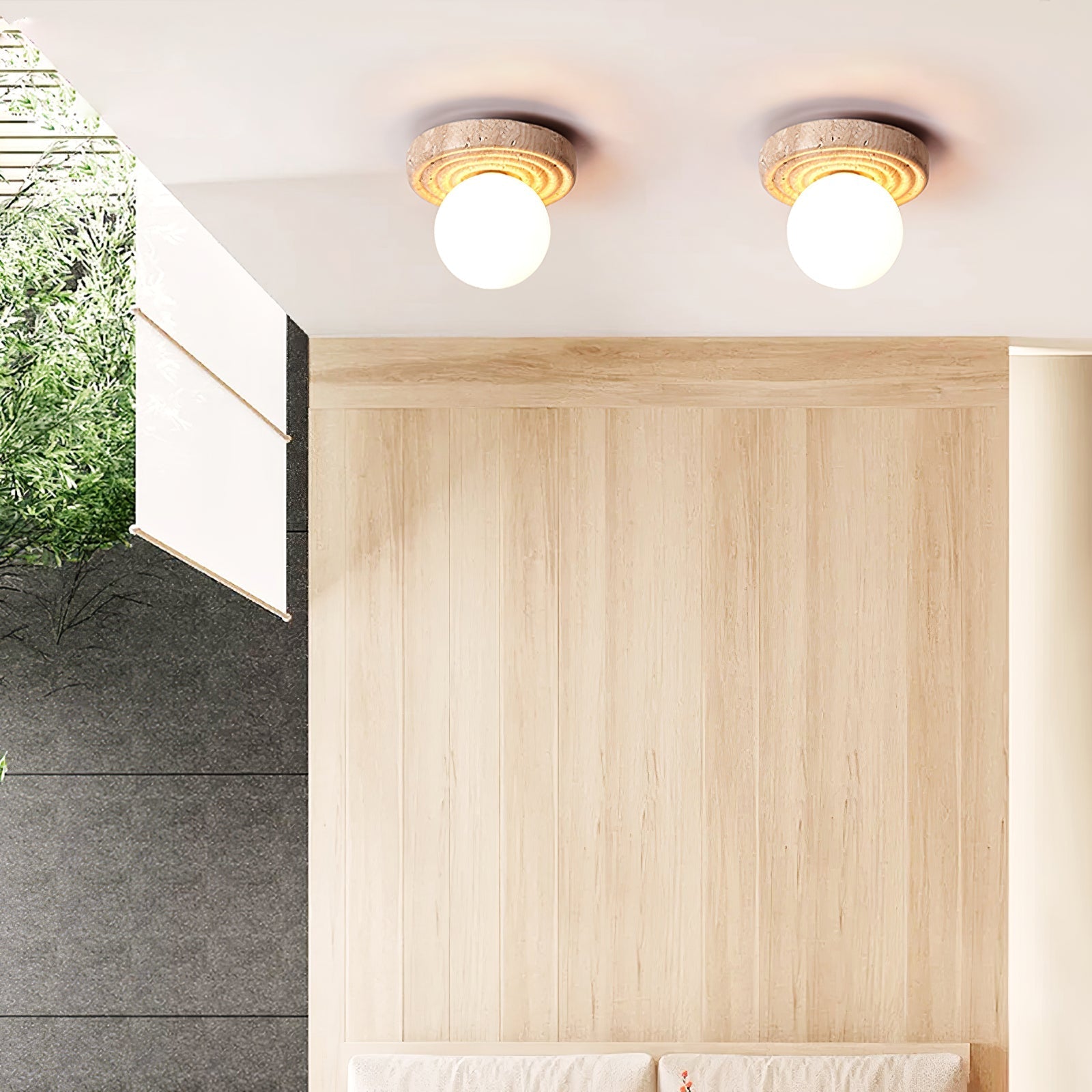 Carmen Travertine Ceiling Light-Neutral Decor