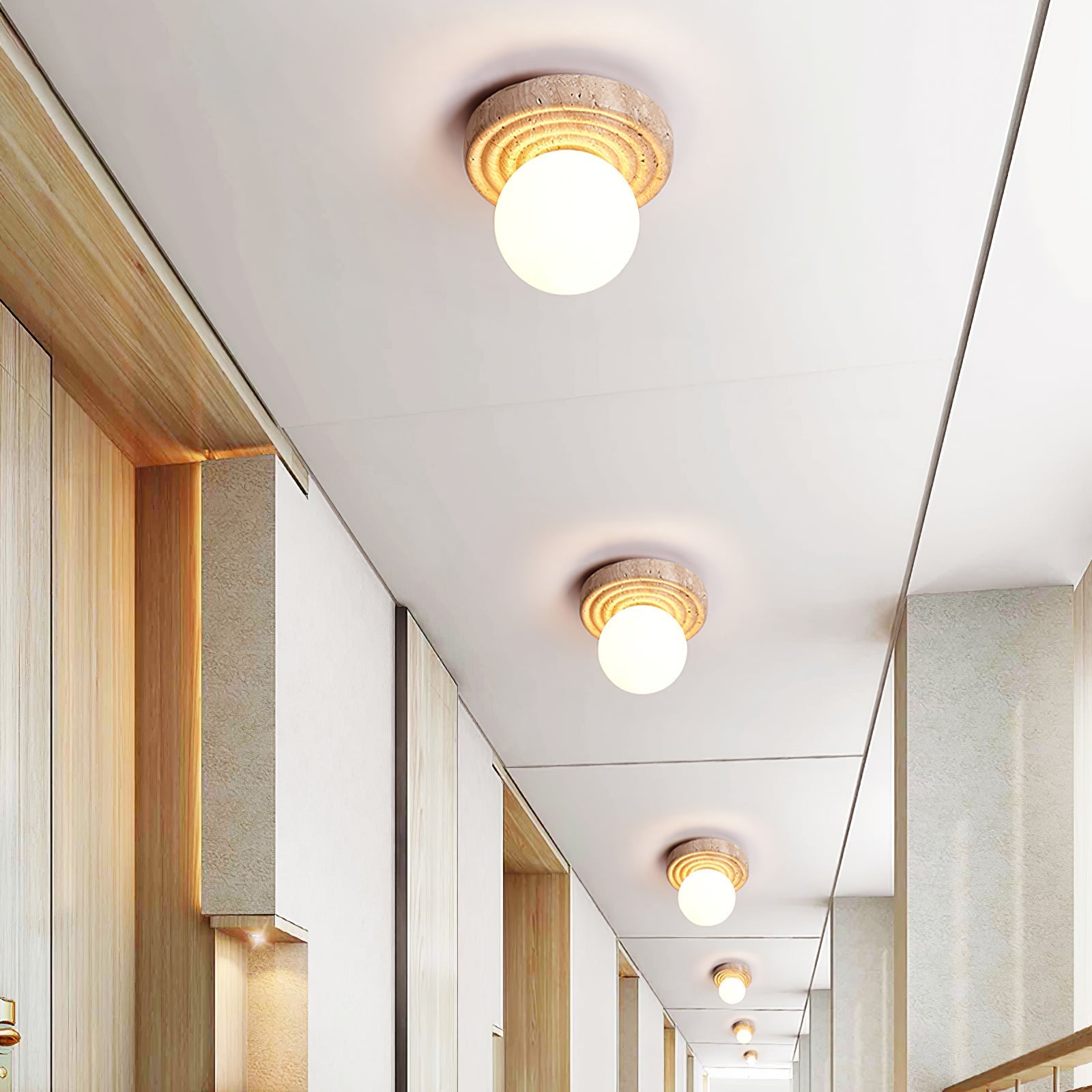 Carmen Travertine Ceiling Light-Neutral Decor