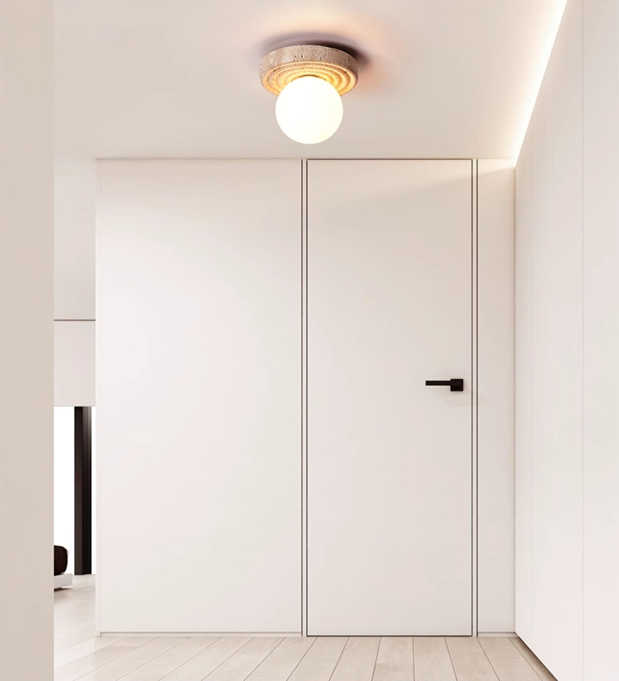 Carmen Travertine Ceiling Light-Neutral Decor