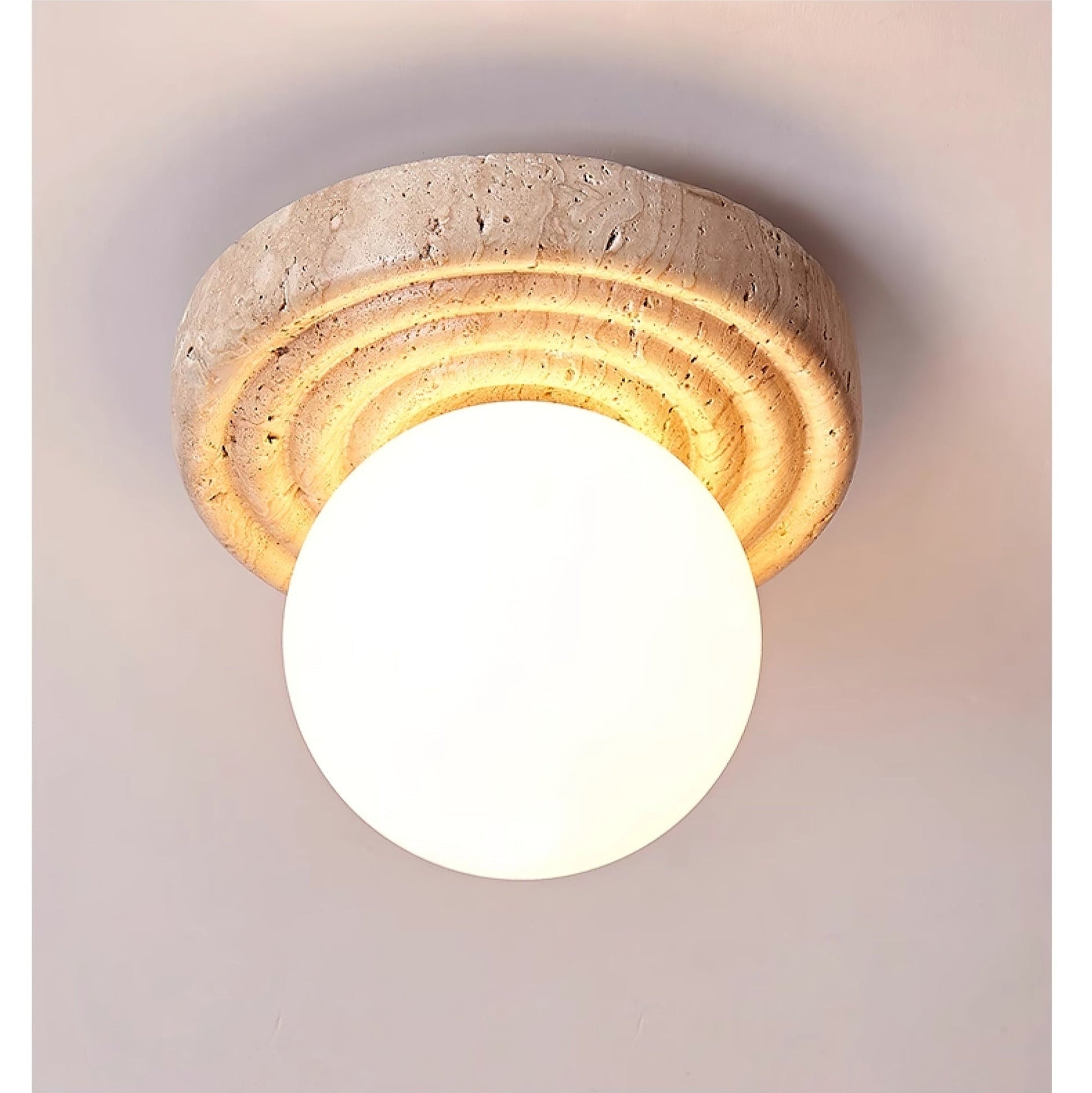 Carmen Travertine Ceiling Light-Neutral Decor