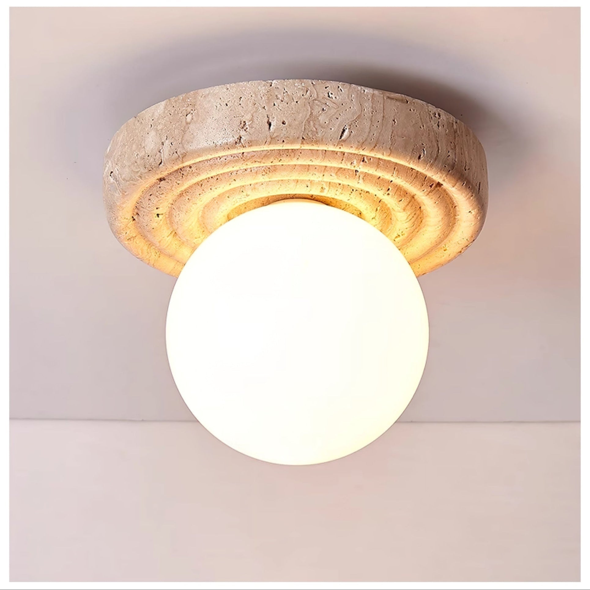 Carmen Travertine Ceiling Light-Neutral Decor