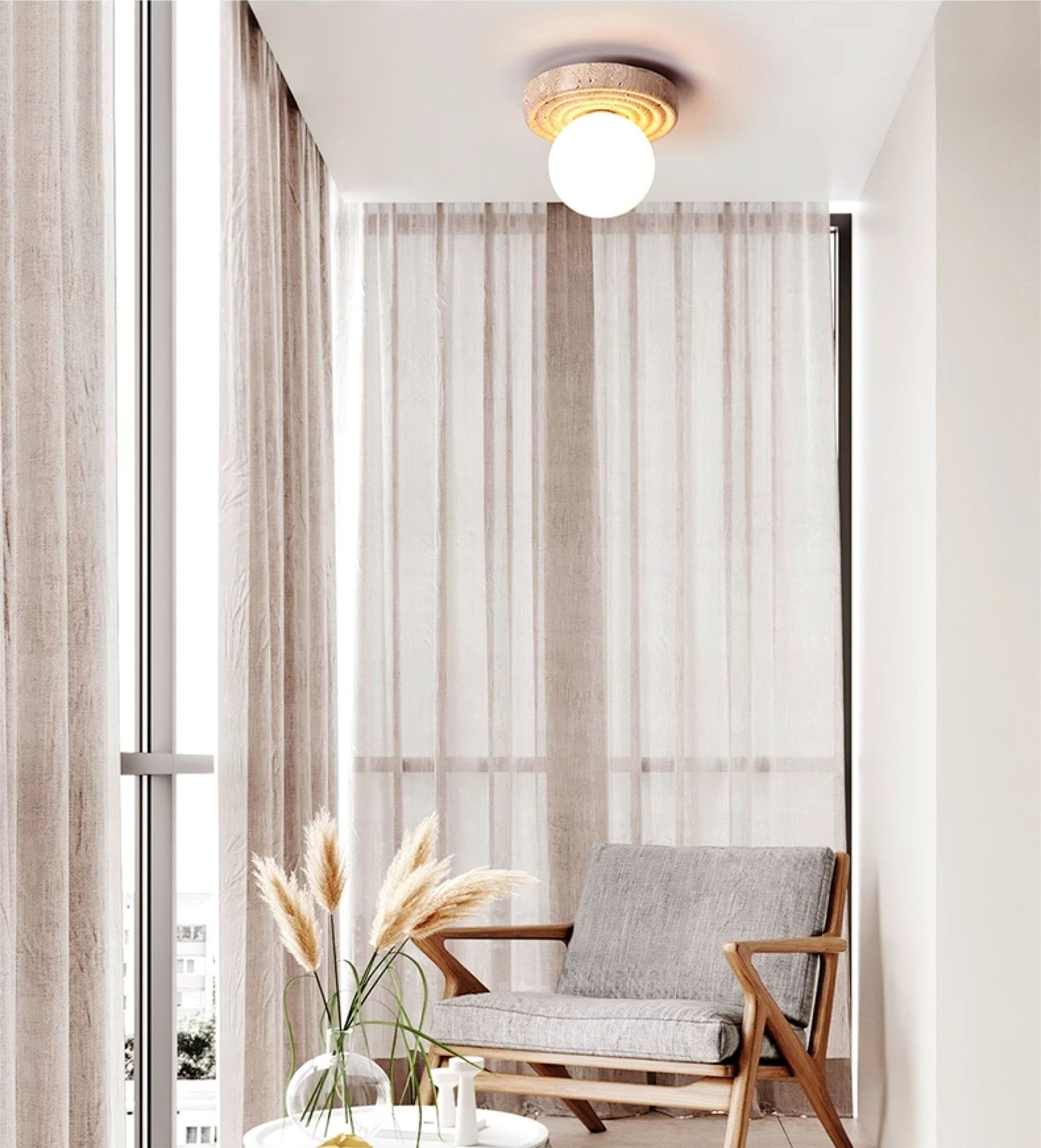 Carmen Travertine Ceiling Light-Neutral Decor