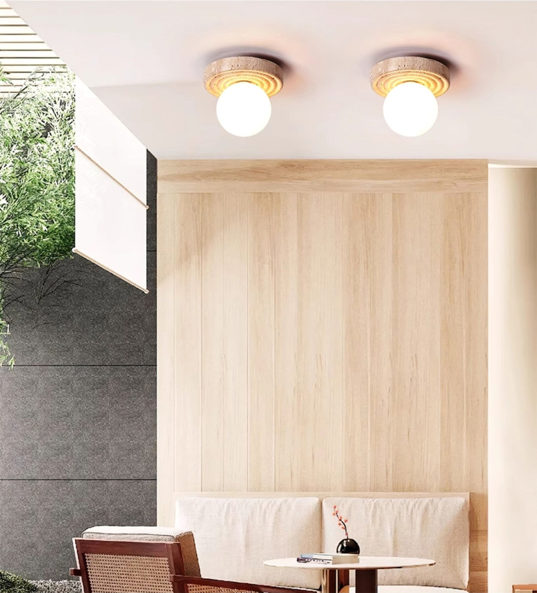 Carmen Travertine Ceiling Light-Neutral Decor