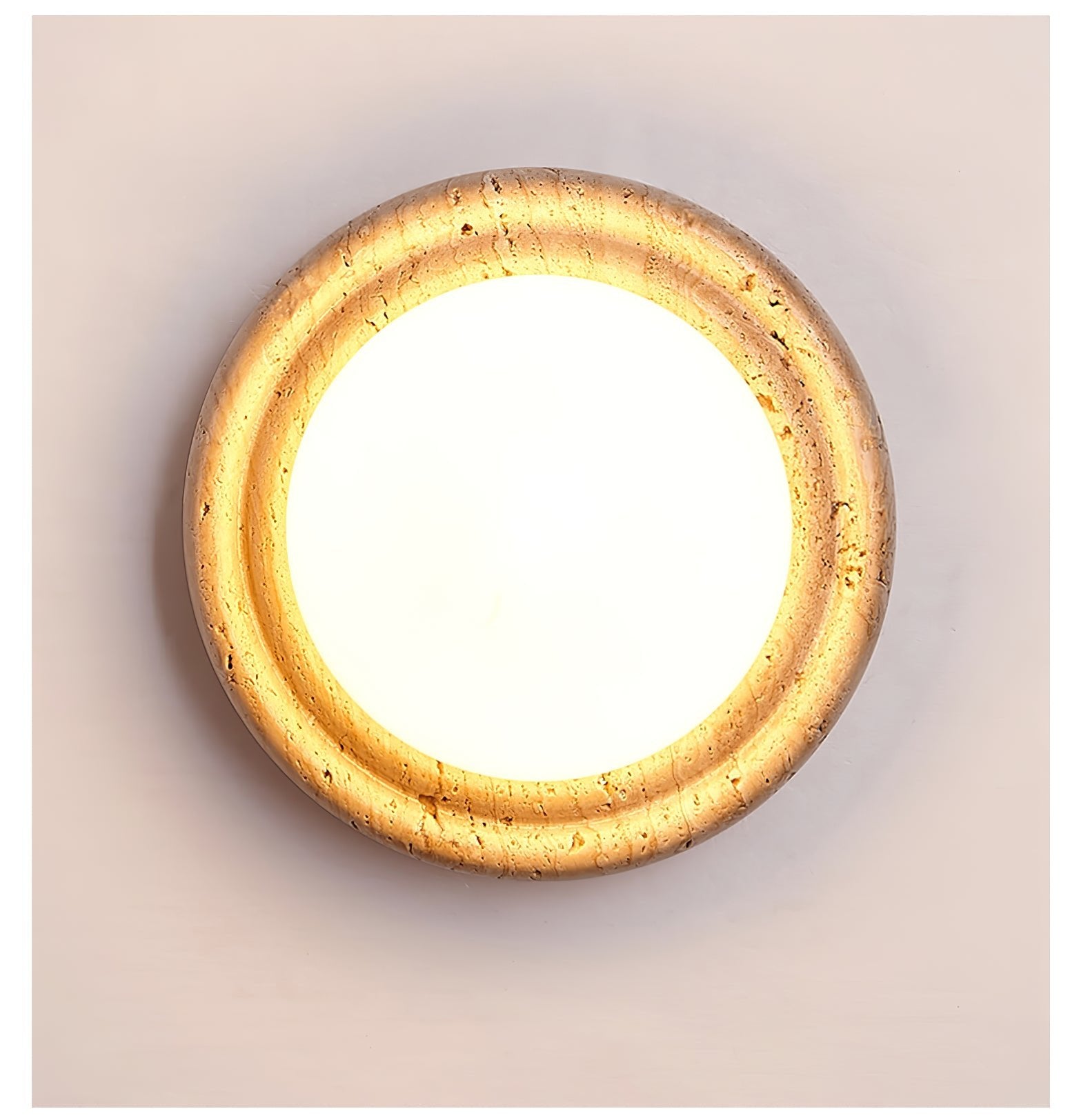 Echo Travertine Globe Wall Lamp-Neutral Decor
