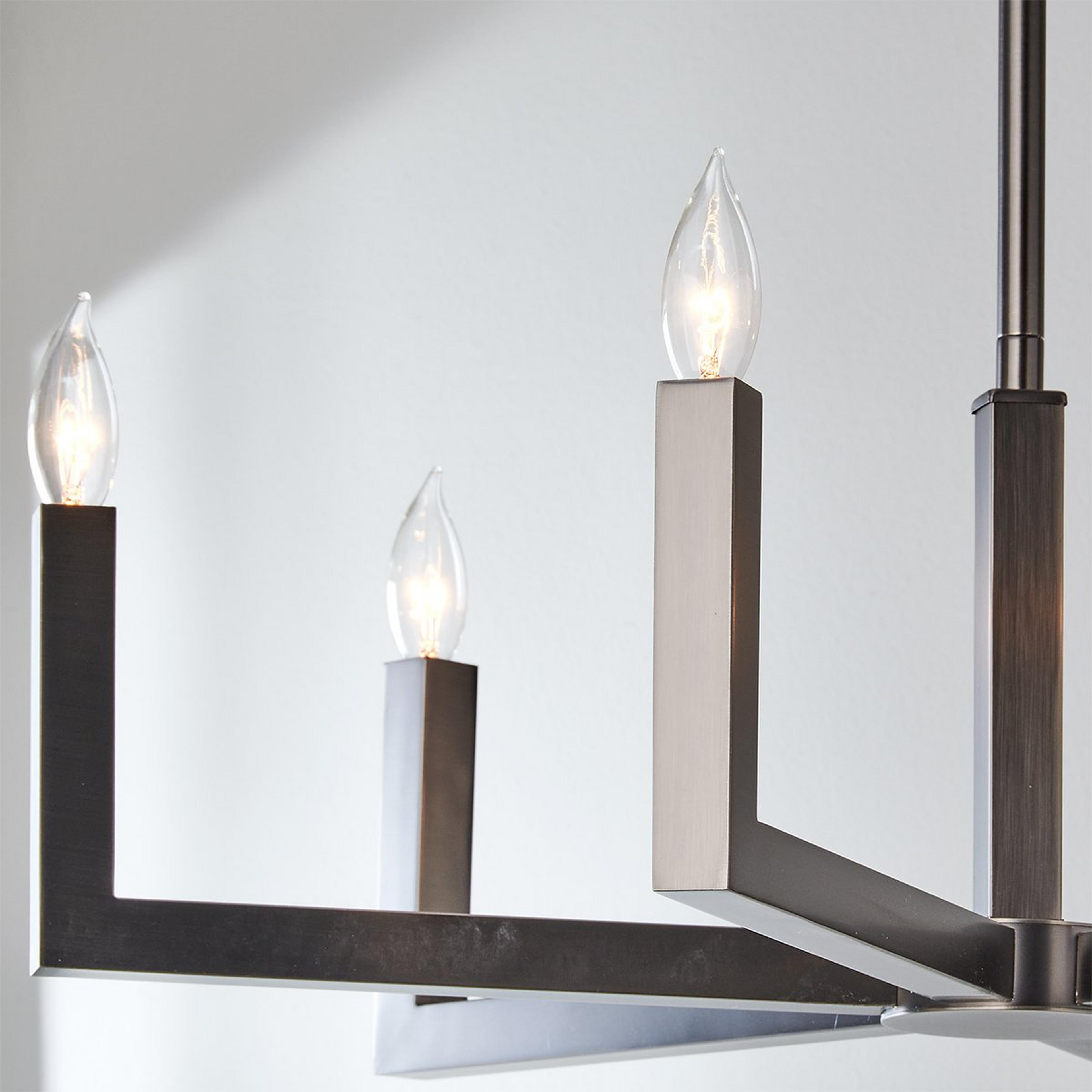 Side profile of the Eliza Brass Chandelier.