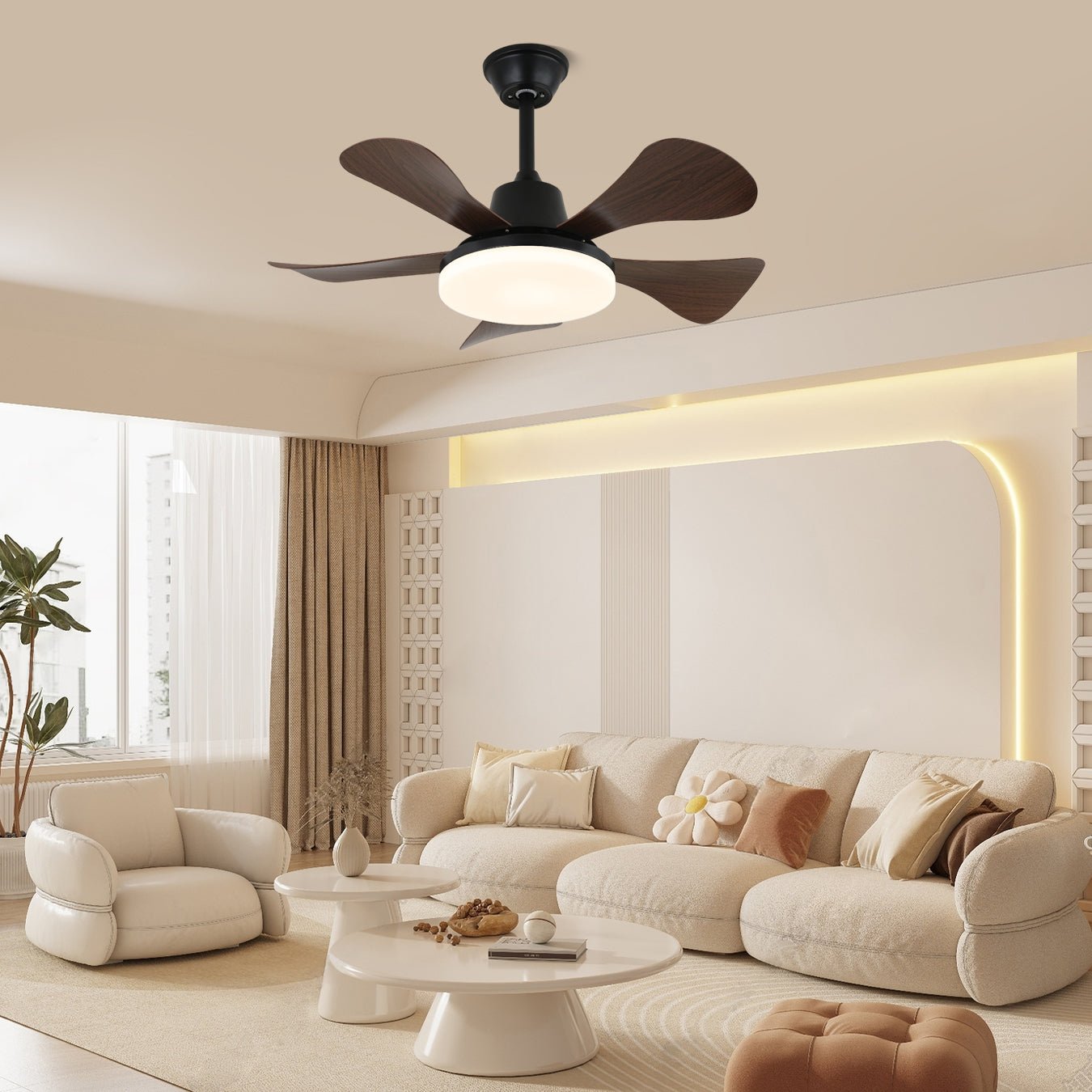 Aveline Wood Ceiling Fan Light-Neutral Decor