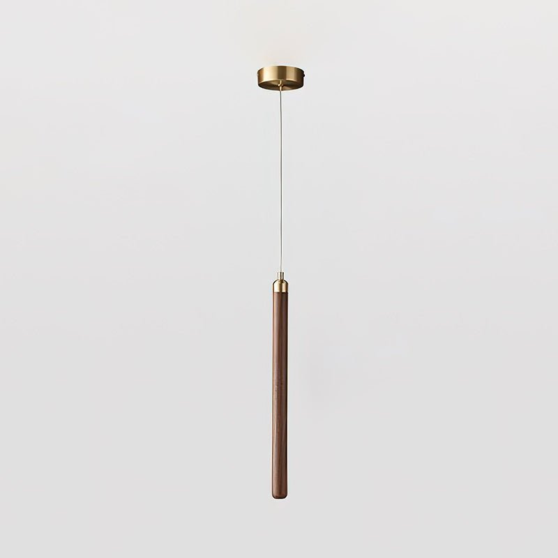 Kyoto Walnut Brass Linear Pendant Light-Neutral Decor