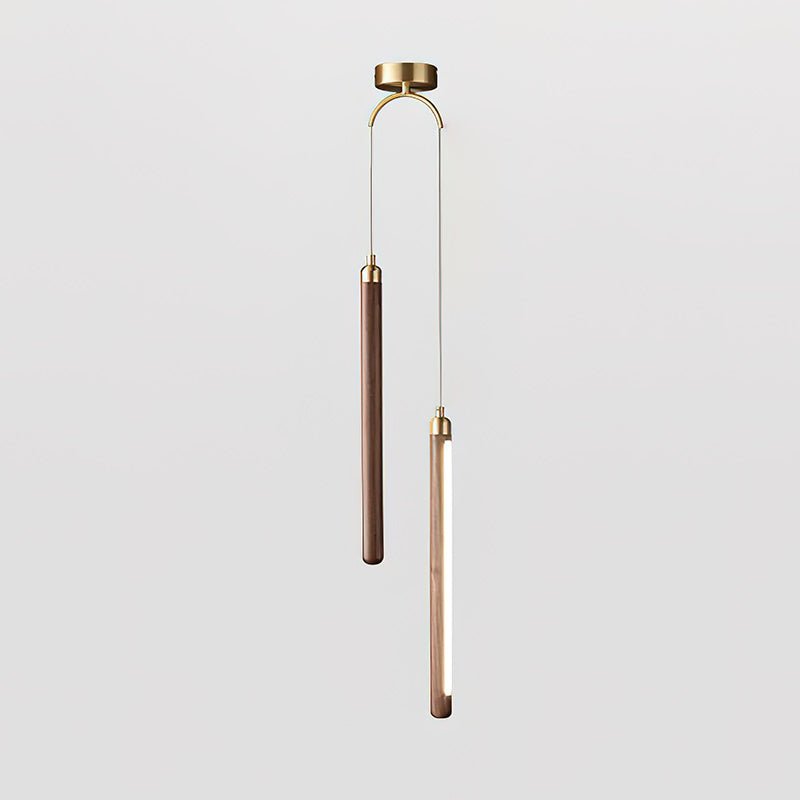 Kyoto Walnut Brass Linear Pendant Light-Neutral Decor