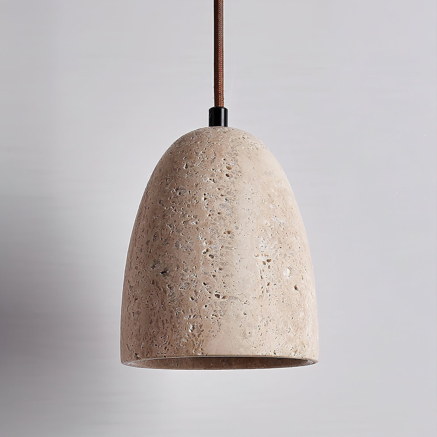 Lildes Conical Travertine Pendant Light-Neutral Decor