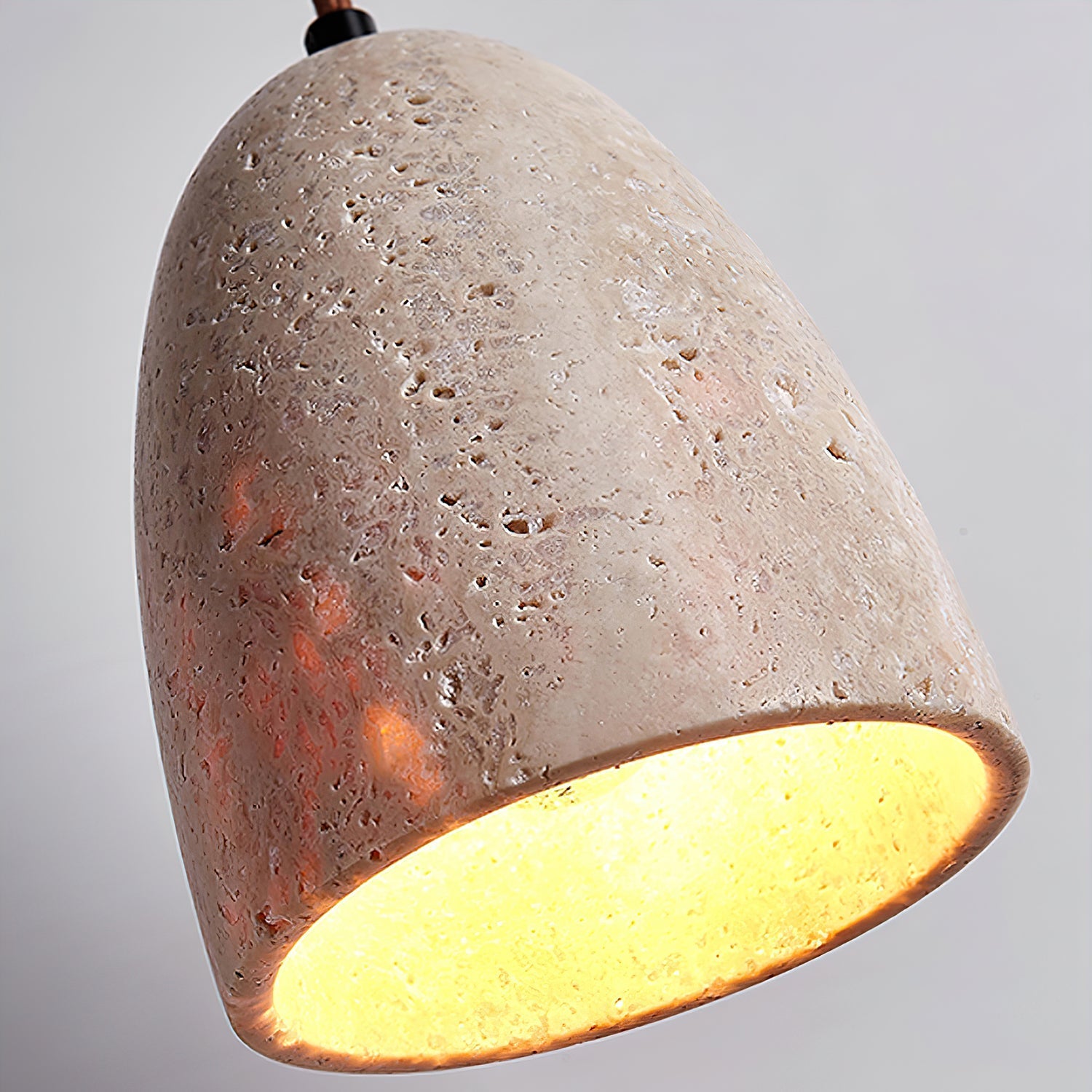 Lildes Conical Travertine Pendant Light-Neutral Decor