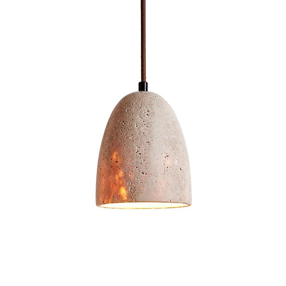 Lildes Conical Travertine Pendant Light-Neutral Decor
