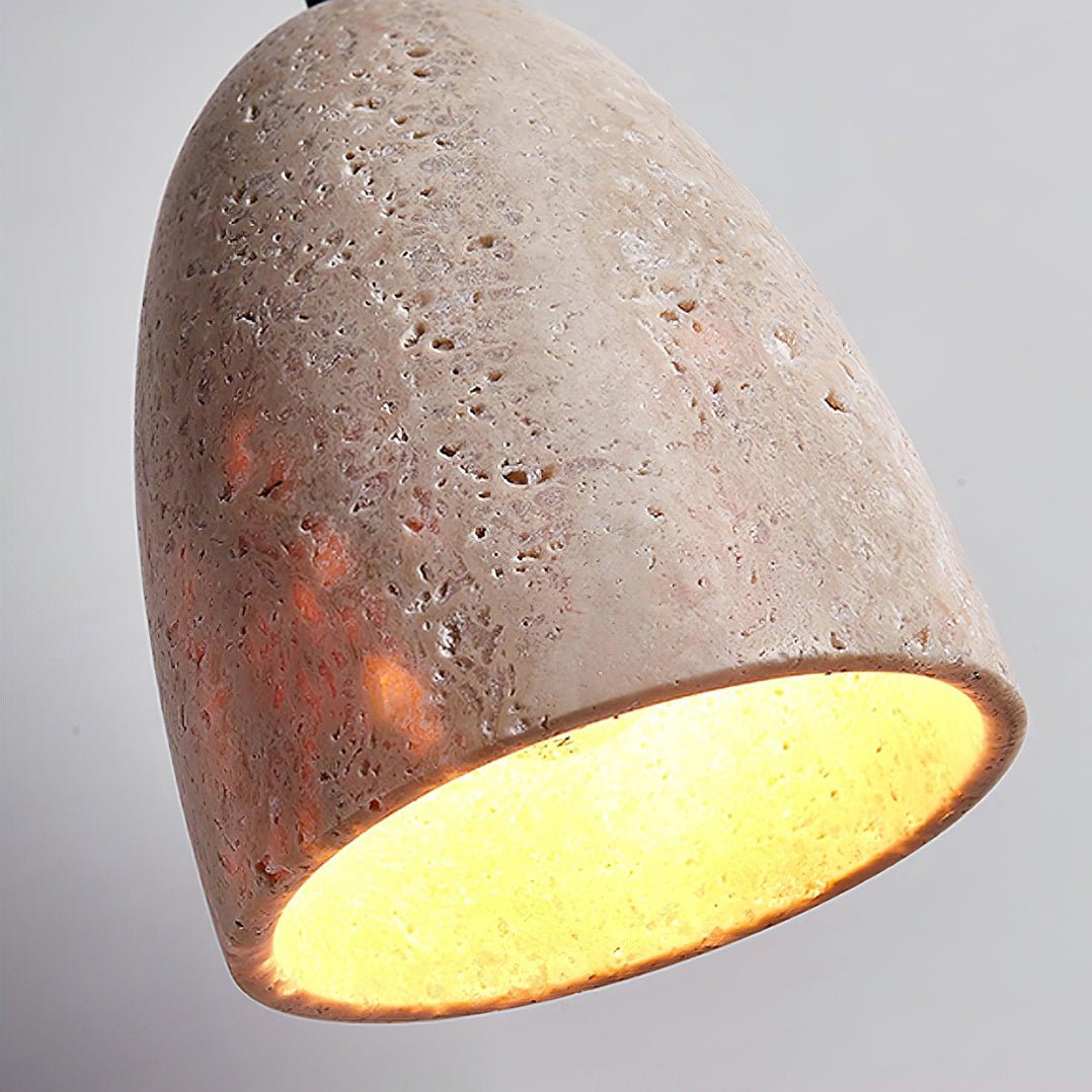 Lildes Conical Travertine Pendant Light-Neutral Decor