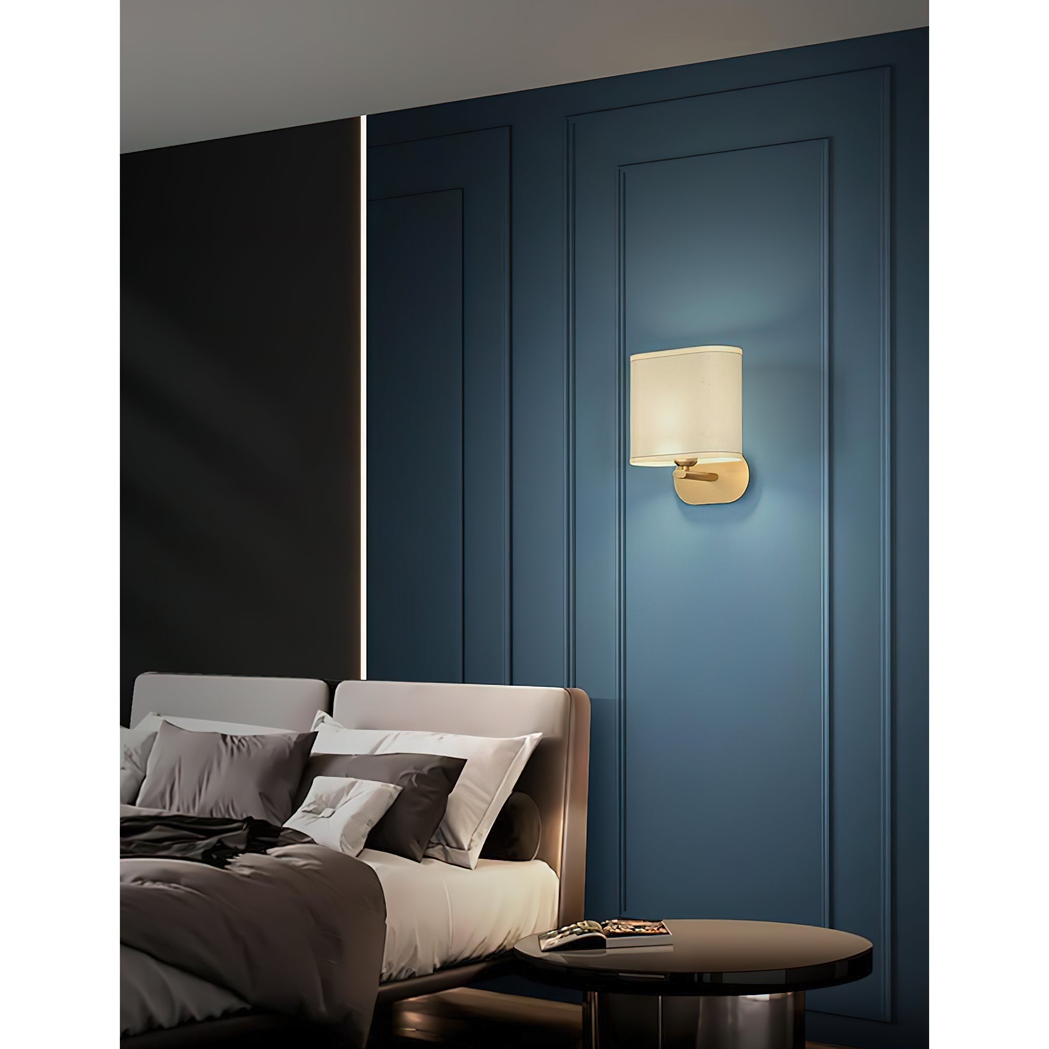 Myth Brass Fabric Wall Lamp-Neutral Decor