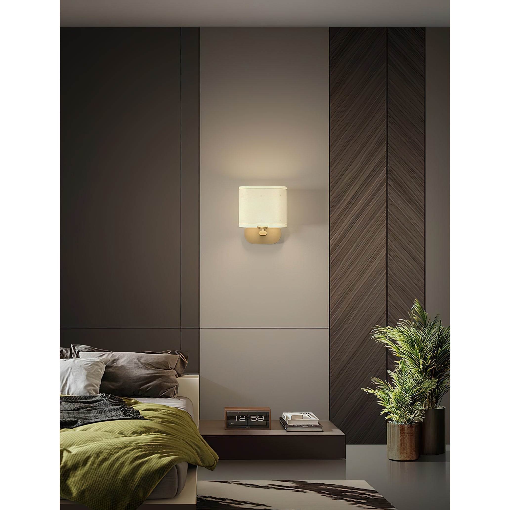 Myth Brass Fabric Wall Lamp-Neutral Decor