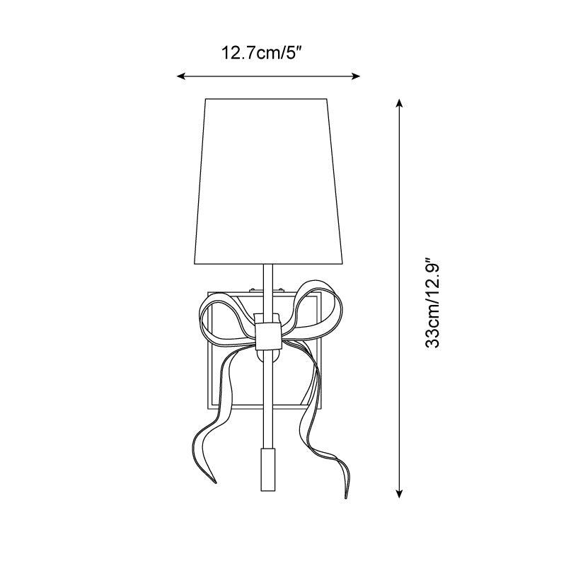 Leko Black Shade Wall Sconce with Gold Bow Accent-Neutral Decor