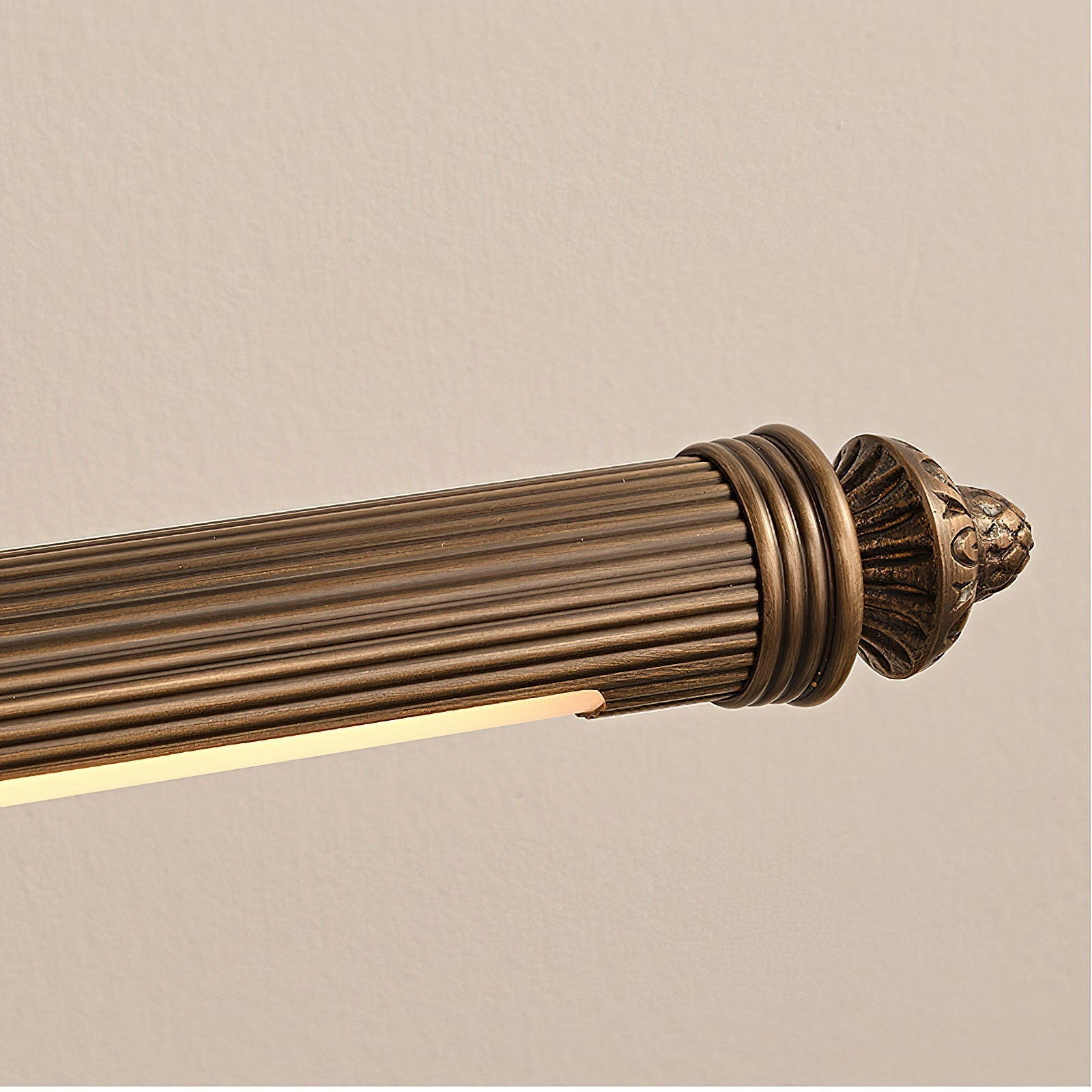 Close-up on the pivot joint of the adjustable arm.