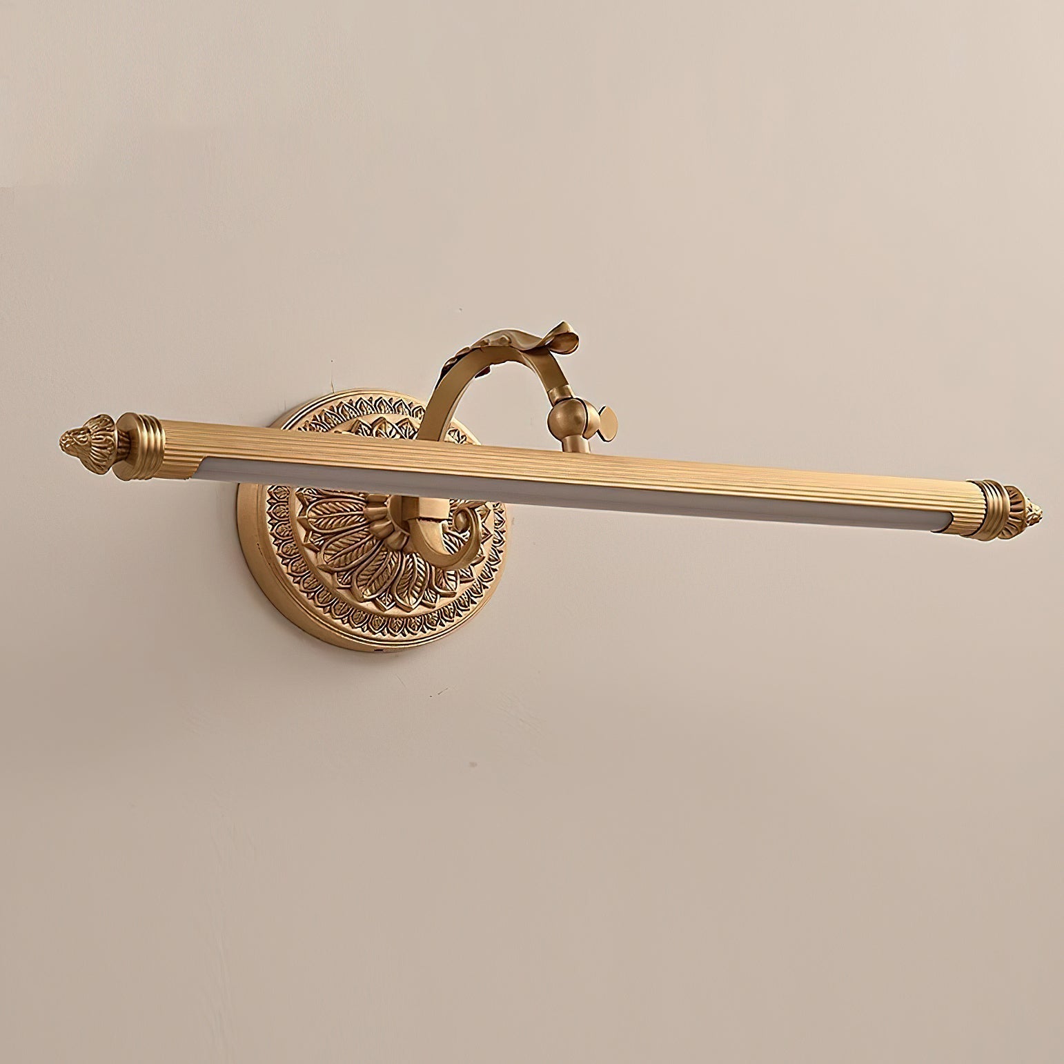The compact Ellesmere sconce used as a vanity light in a powder room.