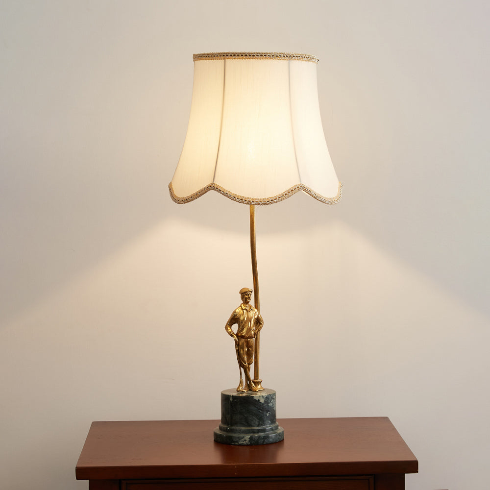 The lamp turned off, displaying its sculptural quality as a decor piece.
