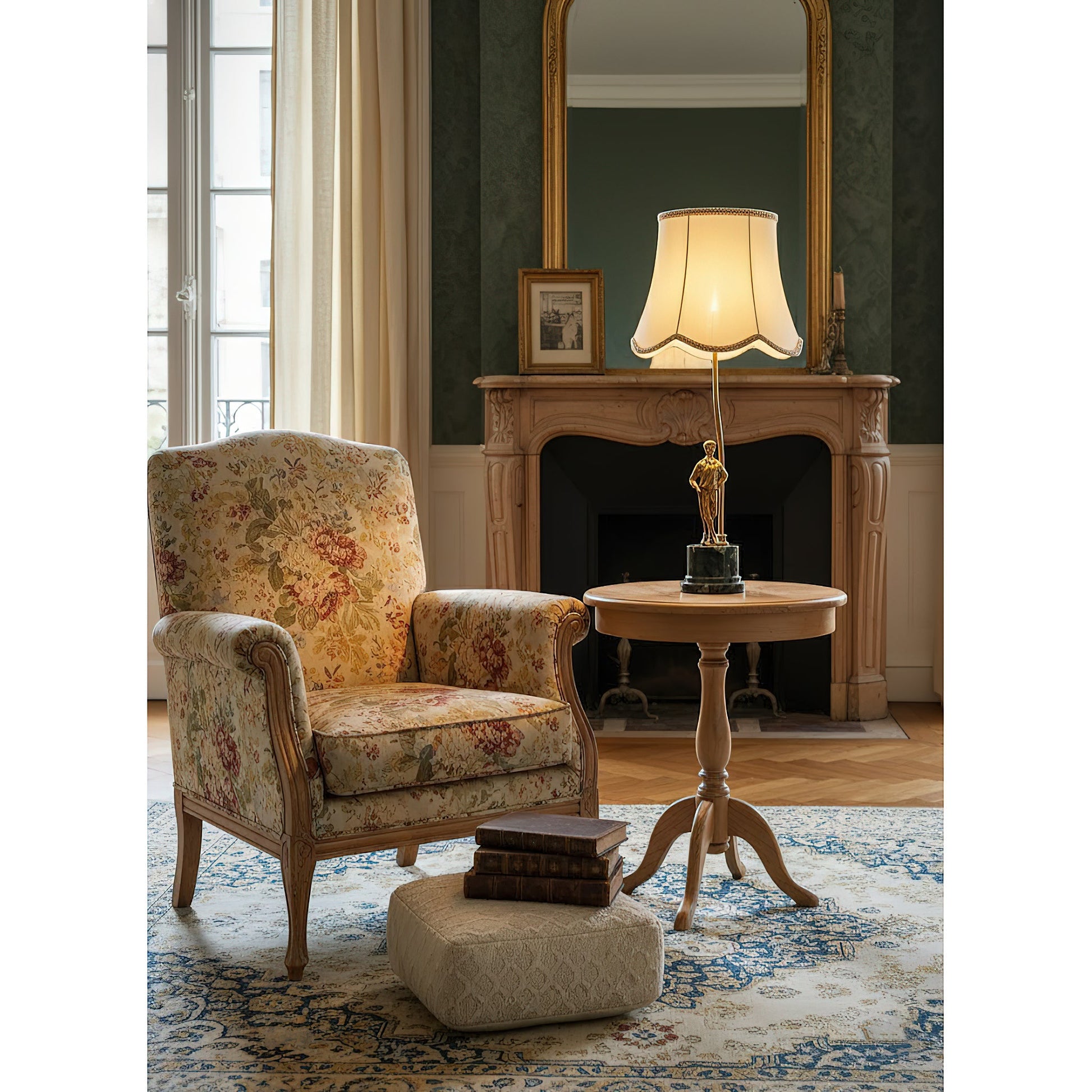 Full view of the Art Deco style Ellie Table Lamp against a neutral background.