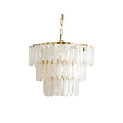 Ellington Frosted Glass Chandelier in a modern living room setting.